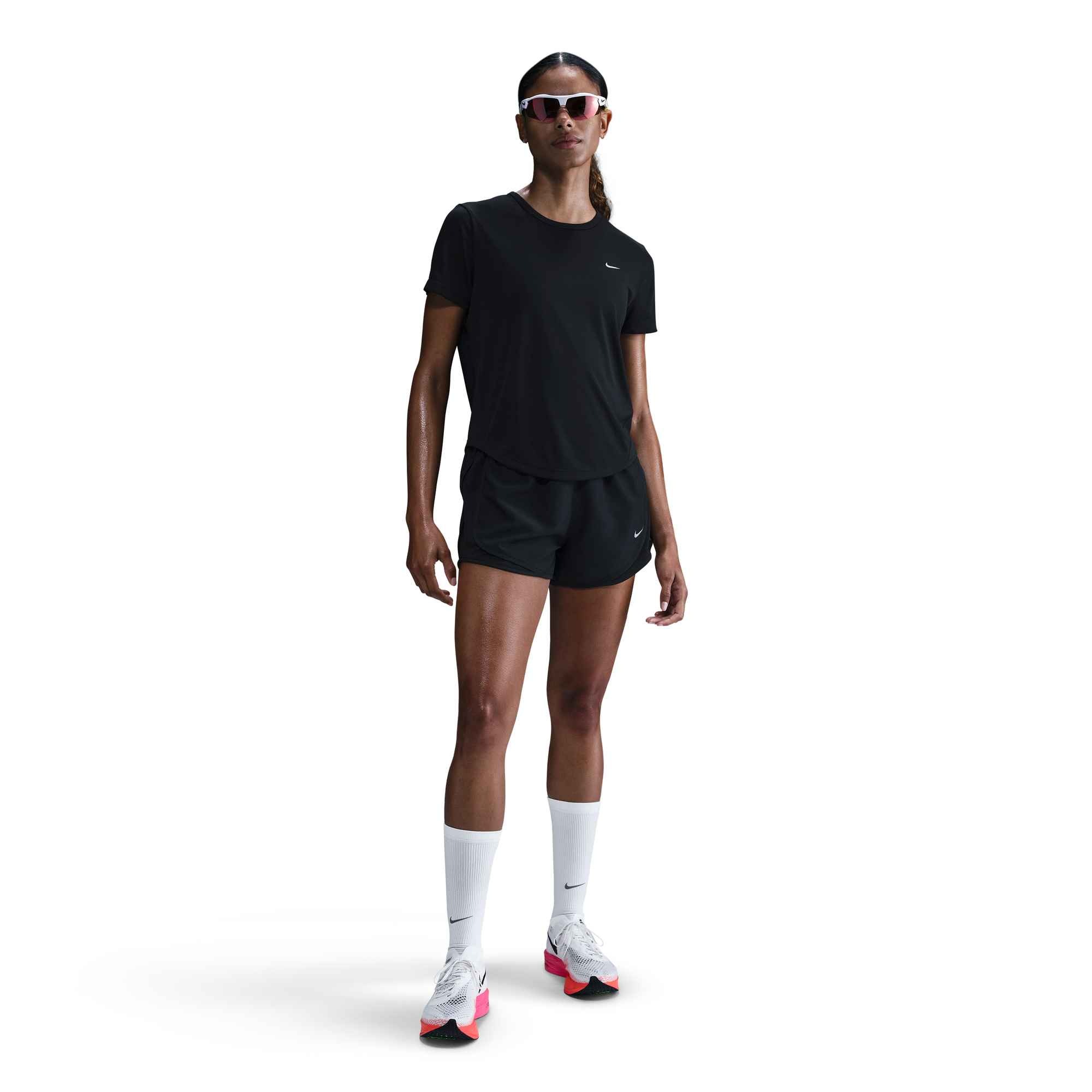 Lauftop NIKE "W NK TEMPO DF SS TOP", Damen, Gr. XL, schwarz, reflective silv, Obermaterial: 100% Polyester, Tops, sportliche Schnittform, reflektierendes Logo, atmungsaktiv 9
