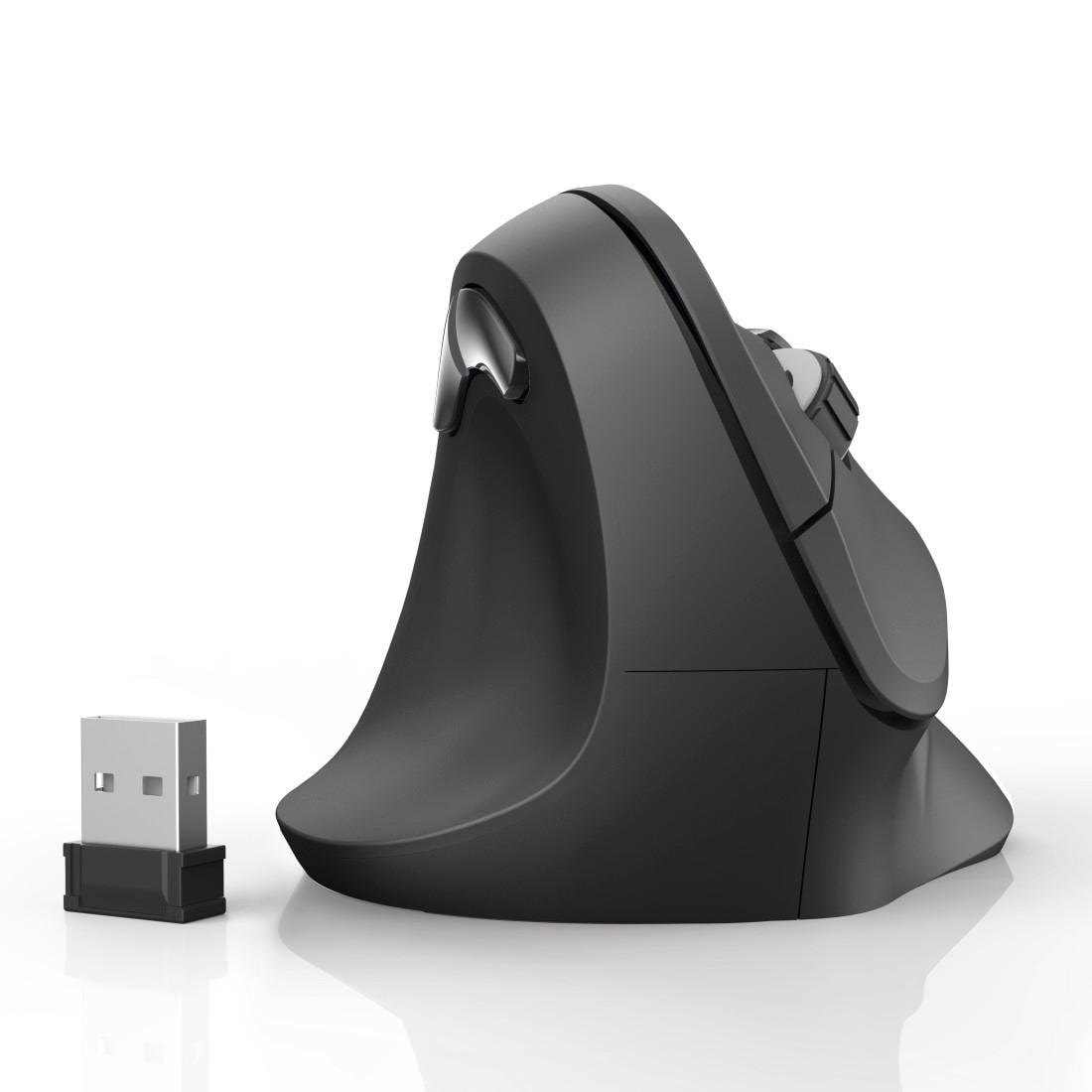 Hama ergonomische Maus »Computermaus | vertikal, für Schalter, DPI kabellos Funk, ergonomisch, Tasten, Browser USB Empfänger Funkmaus, schwarz«, BAUR Linkshänder