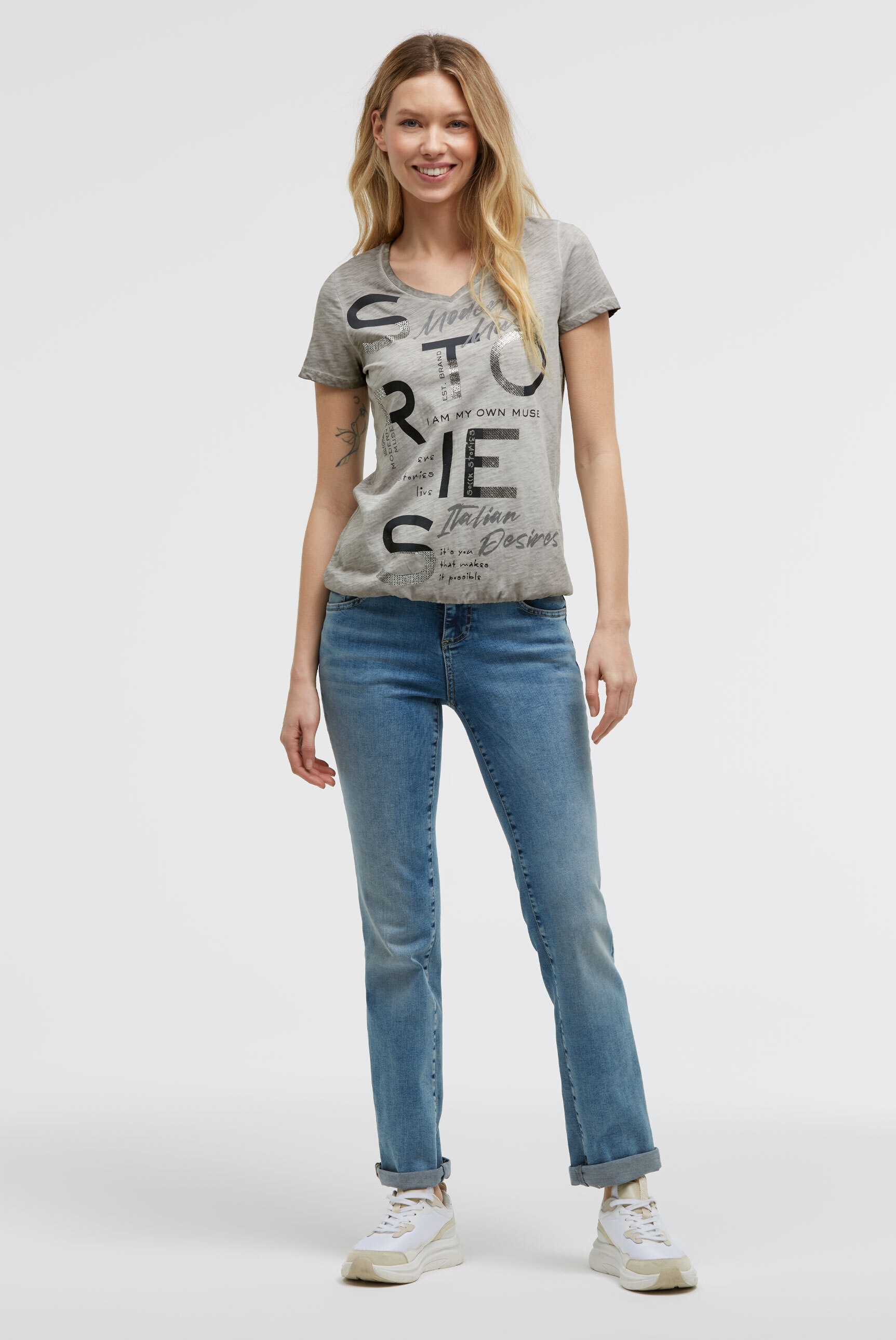 SOCCX V-Shirt aus Baumwolle