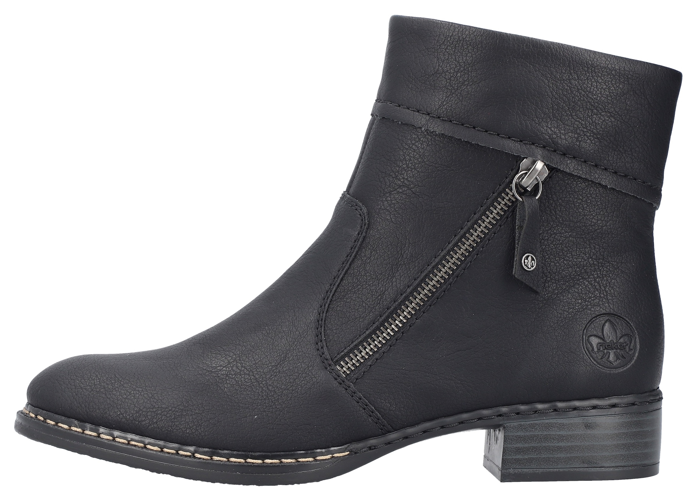 Rieker Stiefelette, Boots, Ankleboots, Blockabsatz, mit praktischem Innenreißverschluss