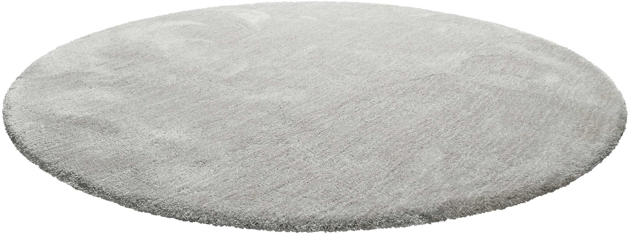 Homie Living Teppich »Pisa«, rund, 25 mm Höhe, Hochflor, Microfaser, uni, weich, Shaggy, Wohnzimmer, Schlafzimmer