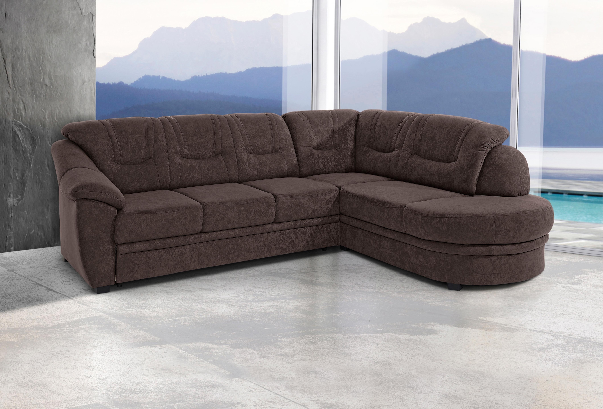 sit&more Ecksofa "Savoni L-Form", wahlweise mit Bettfunktion