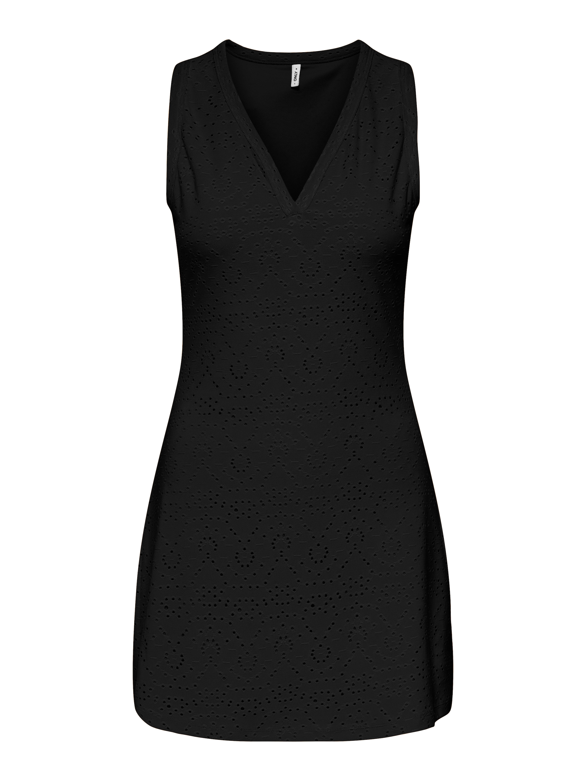ONLY Spitzenkleid »ONLSMILLA S/L V-NECK DRESS JRS« Materialmix, regular fit, V-Ausschnitt