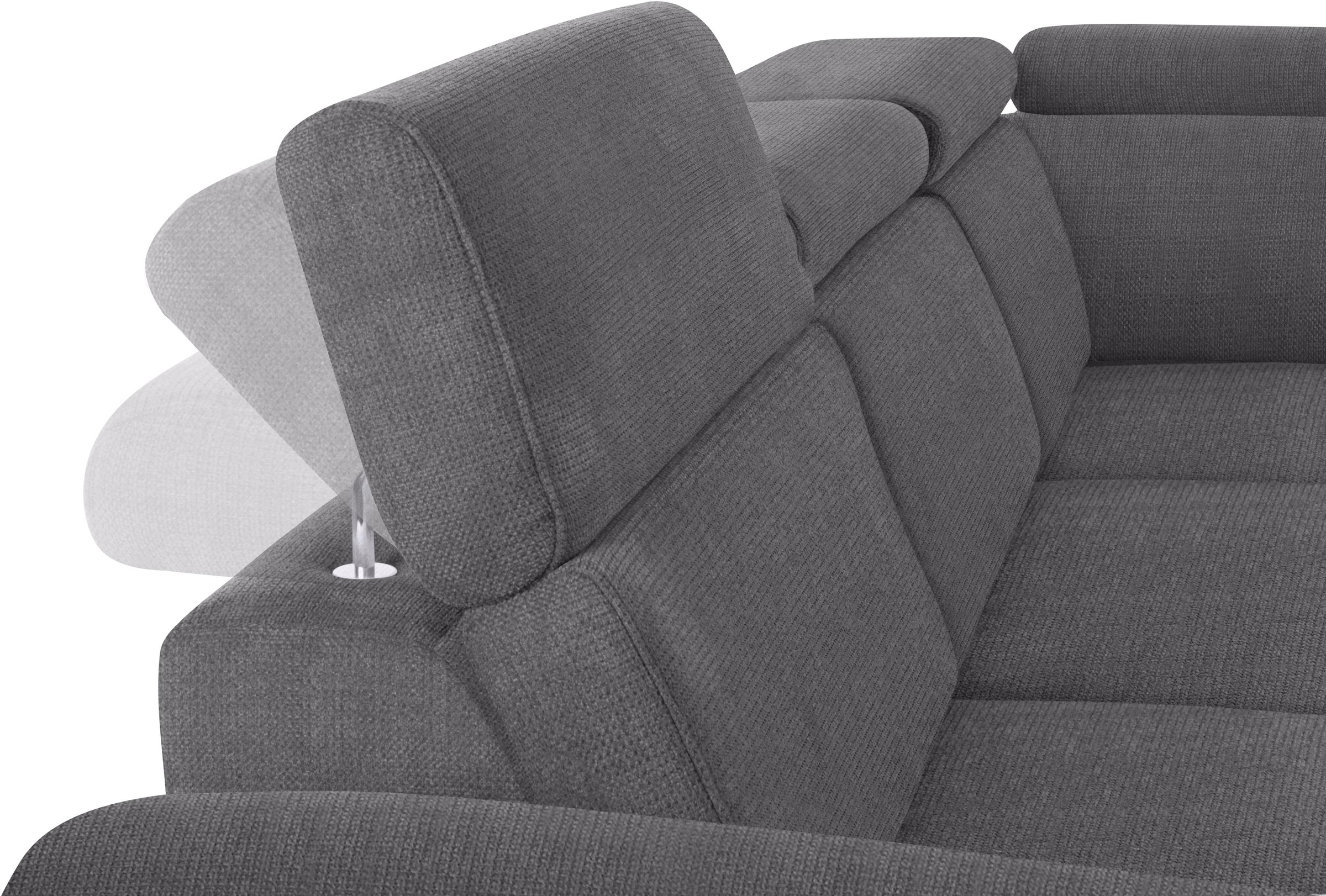 sit&more Ecksofa, inklusive Kopfteilverstellung, wahlweise mit Bettfunktion und Bettkasten
