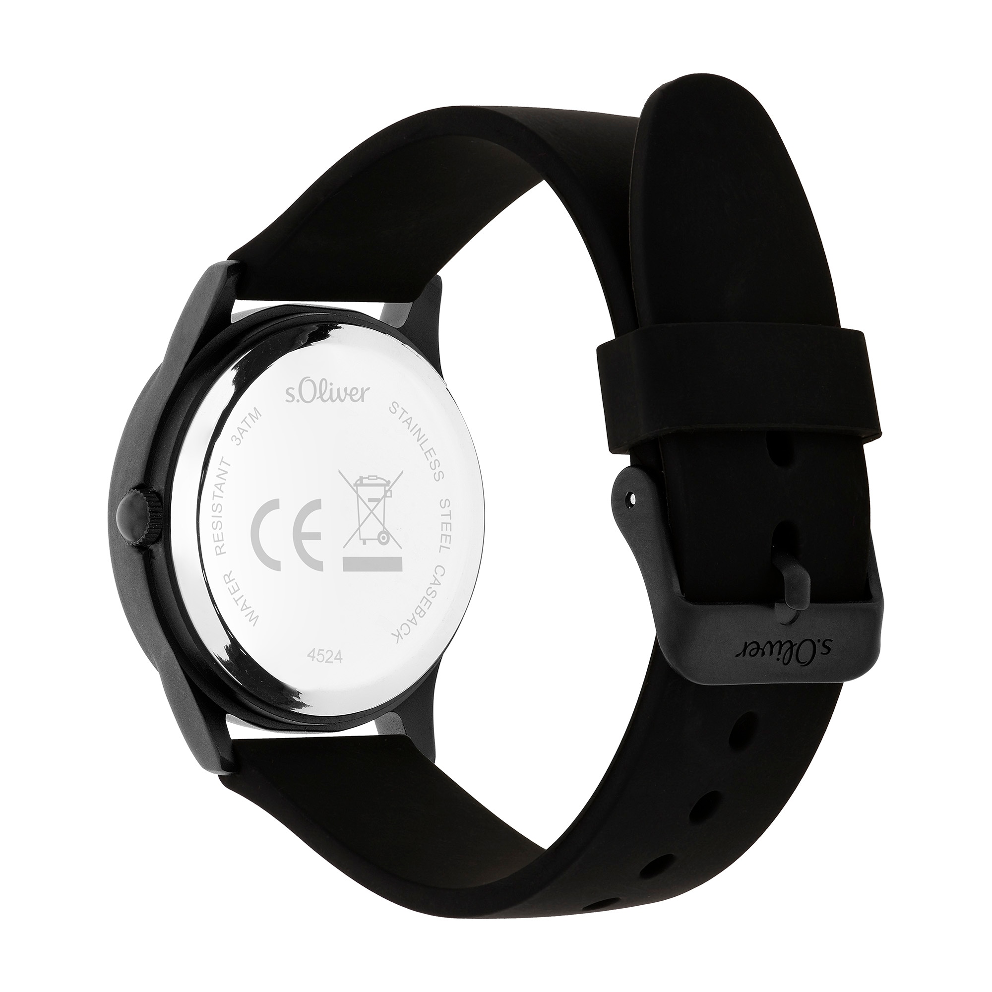 s.Oliver Quarzuhr »The Black Rush« Armbanduhr, Silikonarmband, Kinderuhr, Junge, analog