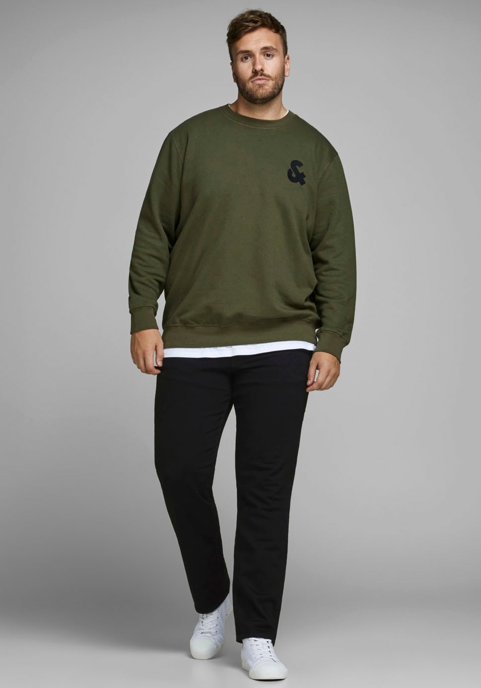 Slim-fit-Jeans "Tim", Herren, Gr. 46, Länge 32, schwarz (schwarz denim), Denim/Jeans, Obermaterial: 70% Baumwolle, 28% Polyester, 2% Elasthan, JACK & JONES PLUSSIZE, schmal, Jeans Slim-fit-Jeans, Bis Jeans Weite 48 3