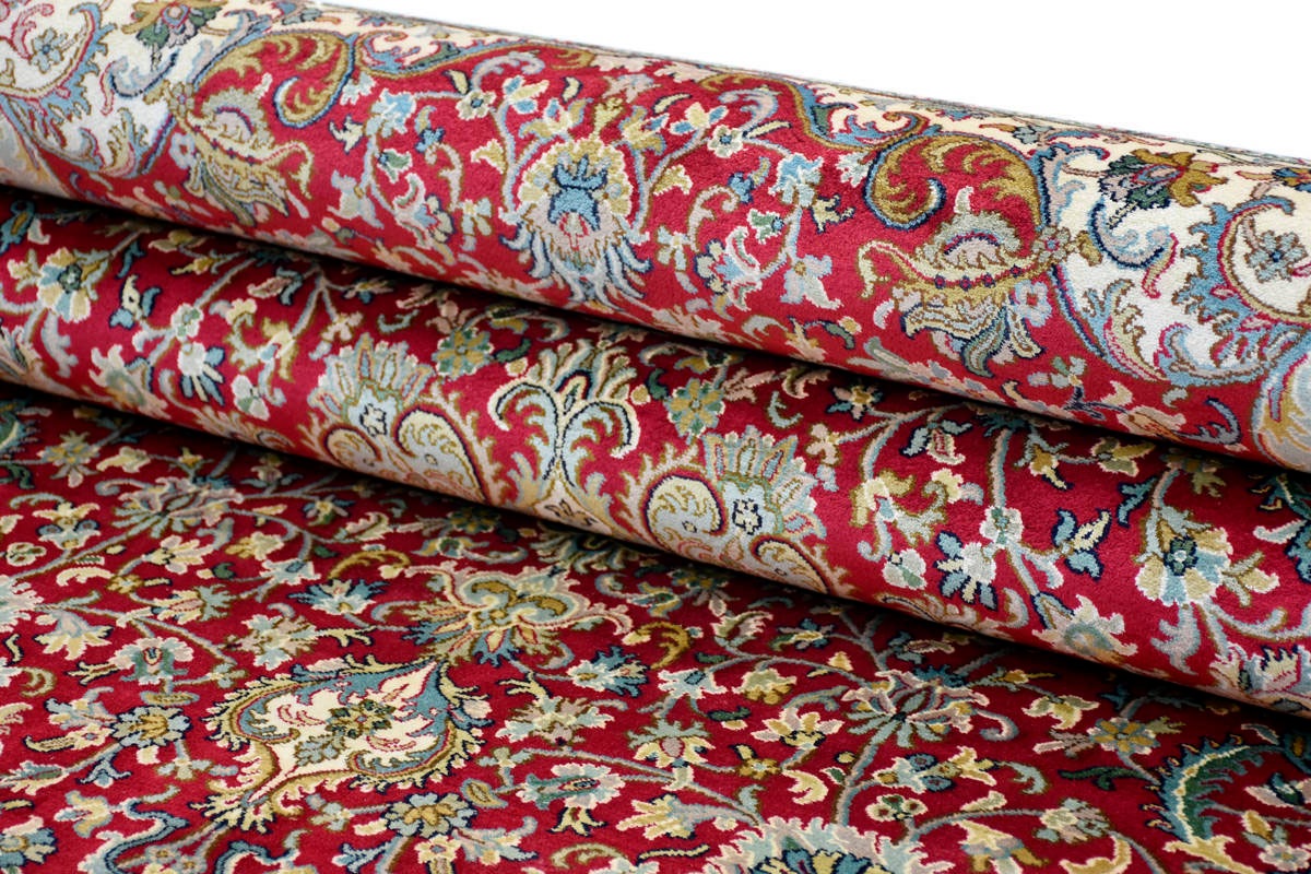 Kayoom Seidenteppich »Kashan 999x11«, rechteckig, 10 mm Höhe, Einzelstück mit Zertifikat, Wohnzimmer