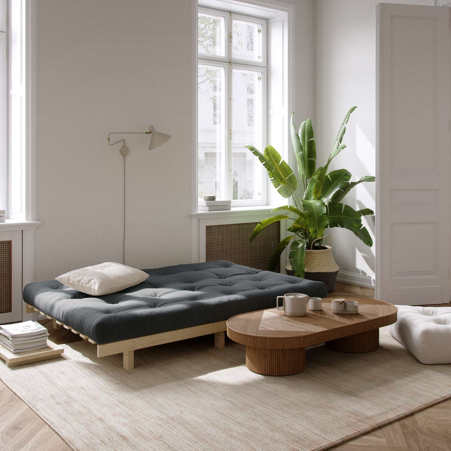 Karup Design Schlafsofa »Lean 200 Schlafsofa, Gästebett, Sofa mit Futonmatratze«, (2 St.), Inkl. Futonmatratze, Liegefläche 130x200 cm, FSC® zertifizierte Kiefer