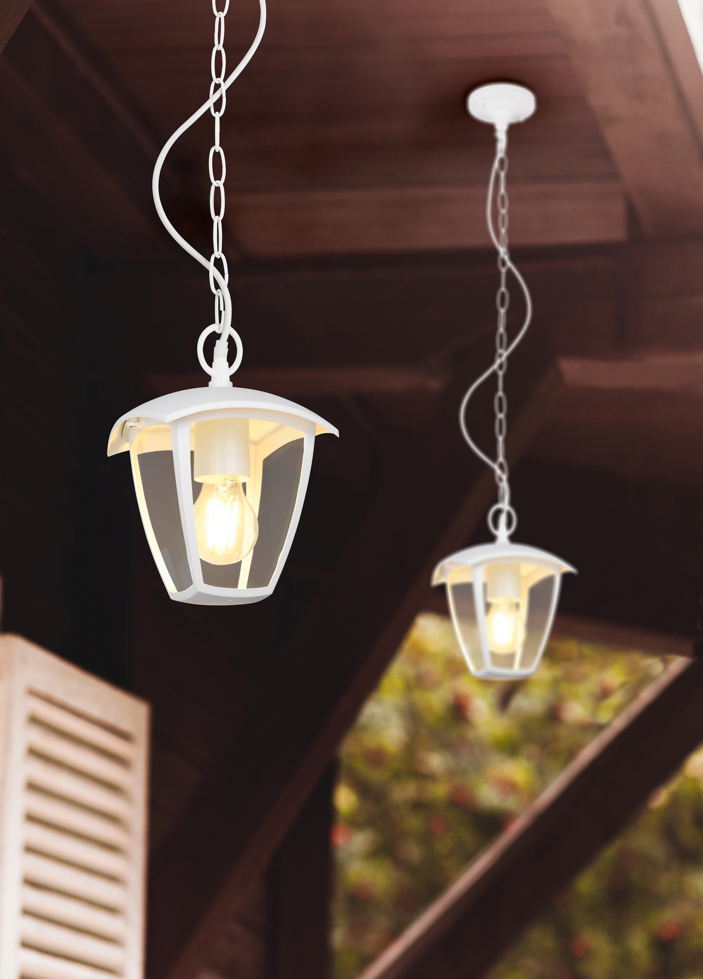 TRIO Leuchten Außen-Deckenleuchte »VENTA, Outdoor Pendelleuchte 1-flammig, exkl 1x E27 max 10W, IP44«, 1 flammig, Leuchtmittel E27 | Leuchtmittel wechselbar, Terrassen Hängelampe, Pendelleuchte Garten max Höhe 82cm