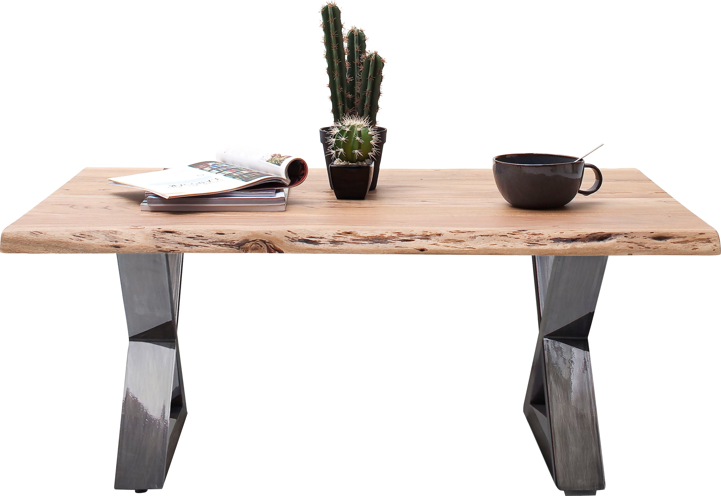 MCA furniture | Löchern Baumkante »Cartagena«, Couchtisch BAUR Rissen und natürlichen und Massivholz mit Couchtisch kaufen