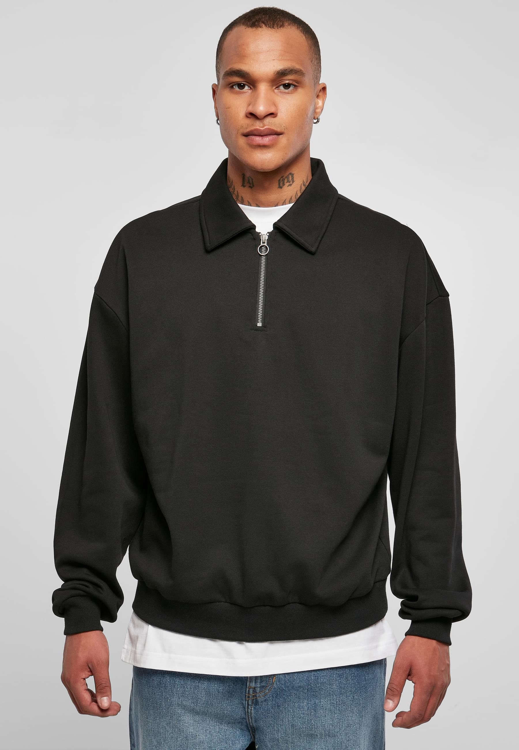 URBAN CLASSICS Rundhalspullover »Urban Classics Herren Shirt Collar Crew«, (1 tlg.)