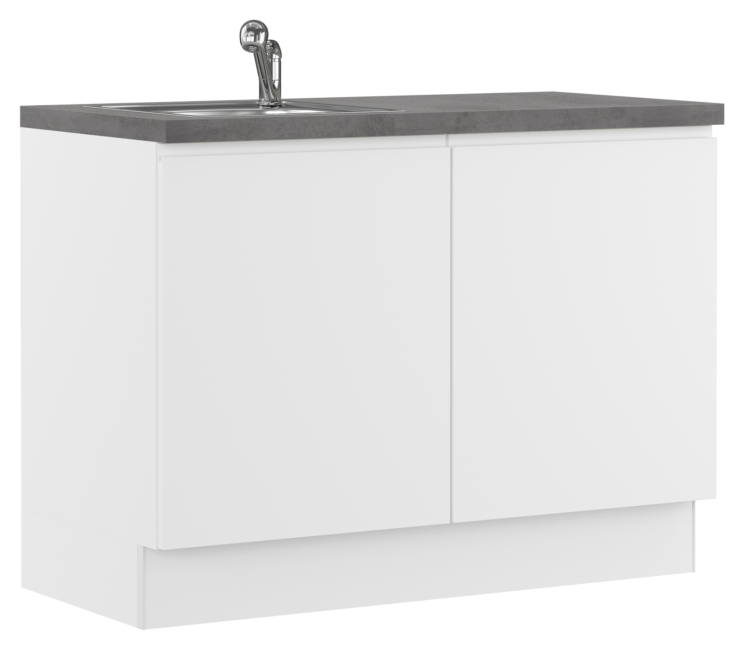 IMPULS KÜCHEN Mehrzweckschrank-Set "Warschau" Spülenschrank und Wäschekorbschrank, Breite 120 cm, 6 Stk. tlg.