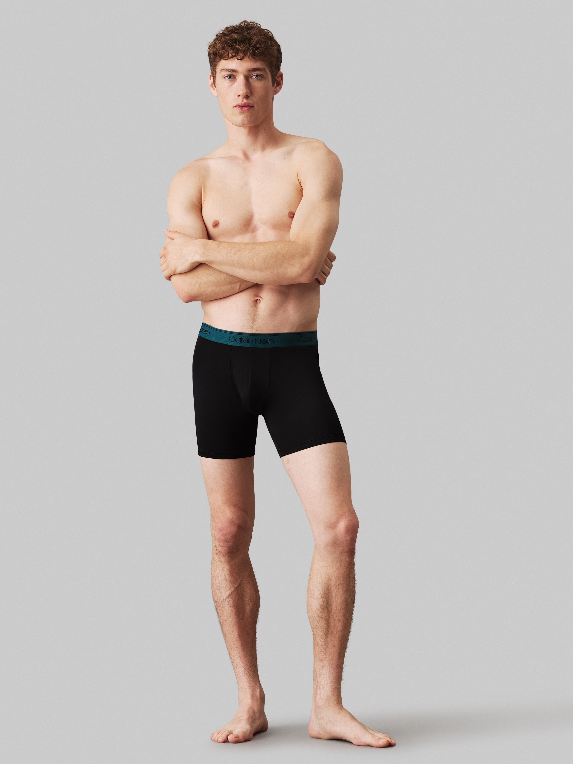 Calvin Klein Underwear Boxer »BOXER BRIEF 3PK«, (Packung, 3er-Pack), mit längerem Bein & Logo-Elastikbund