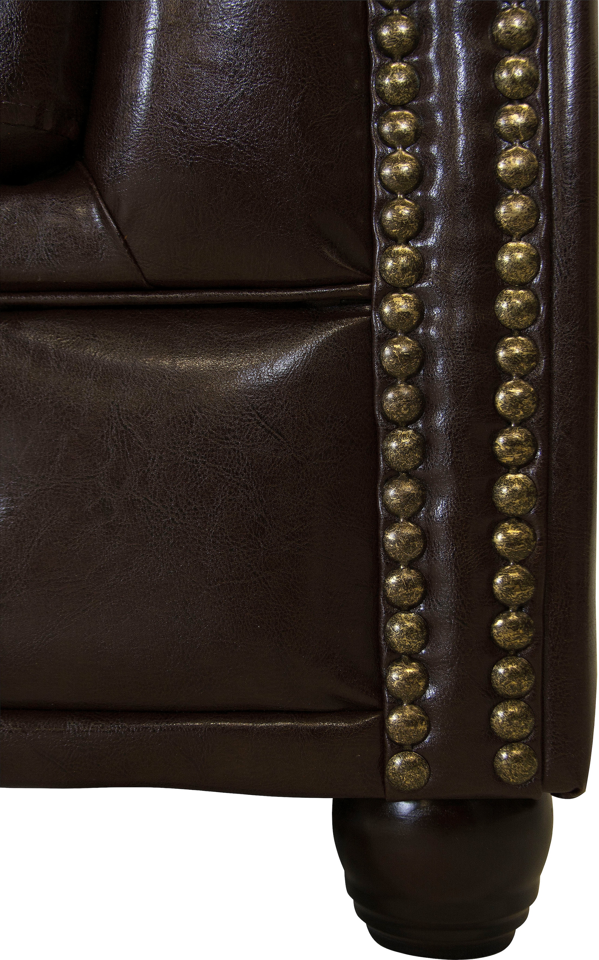 Home affaire Chesterfield-Sofa »Rysum L-Form«, Chesterfield-Optik mit Ottomanen-Abschluß