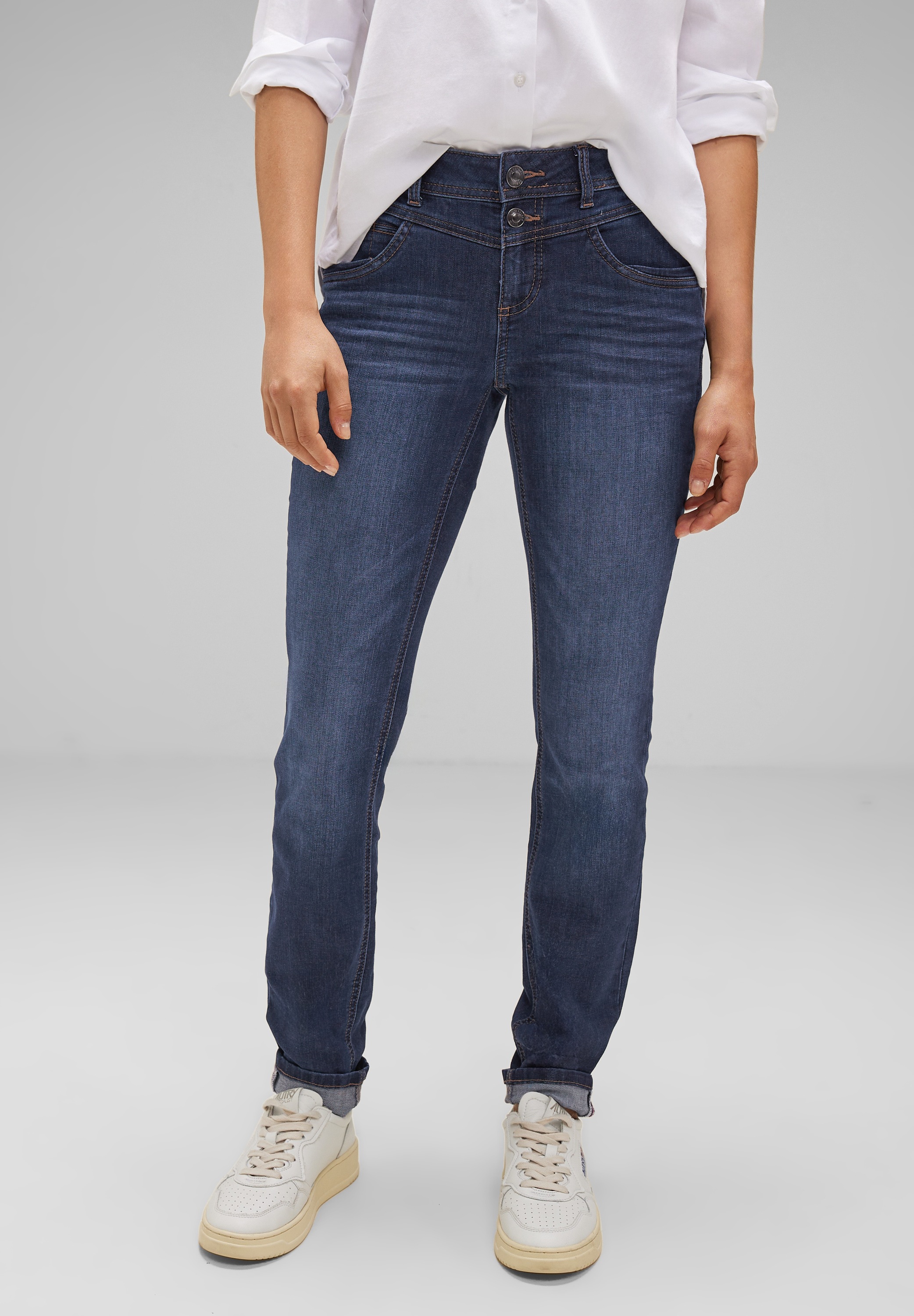 STREET ONE Comfort-fit-Jeans, mit Doppelknopf