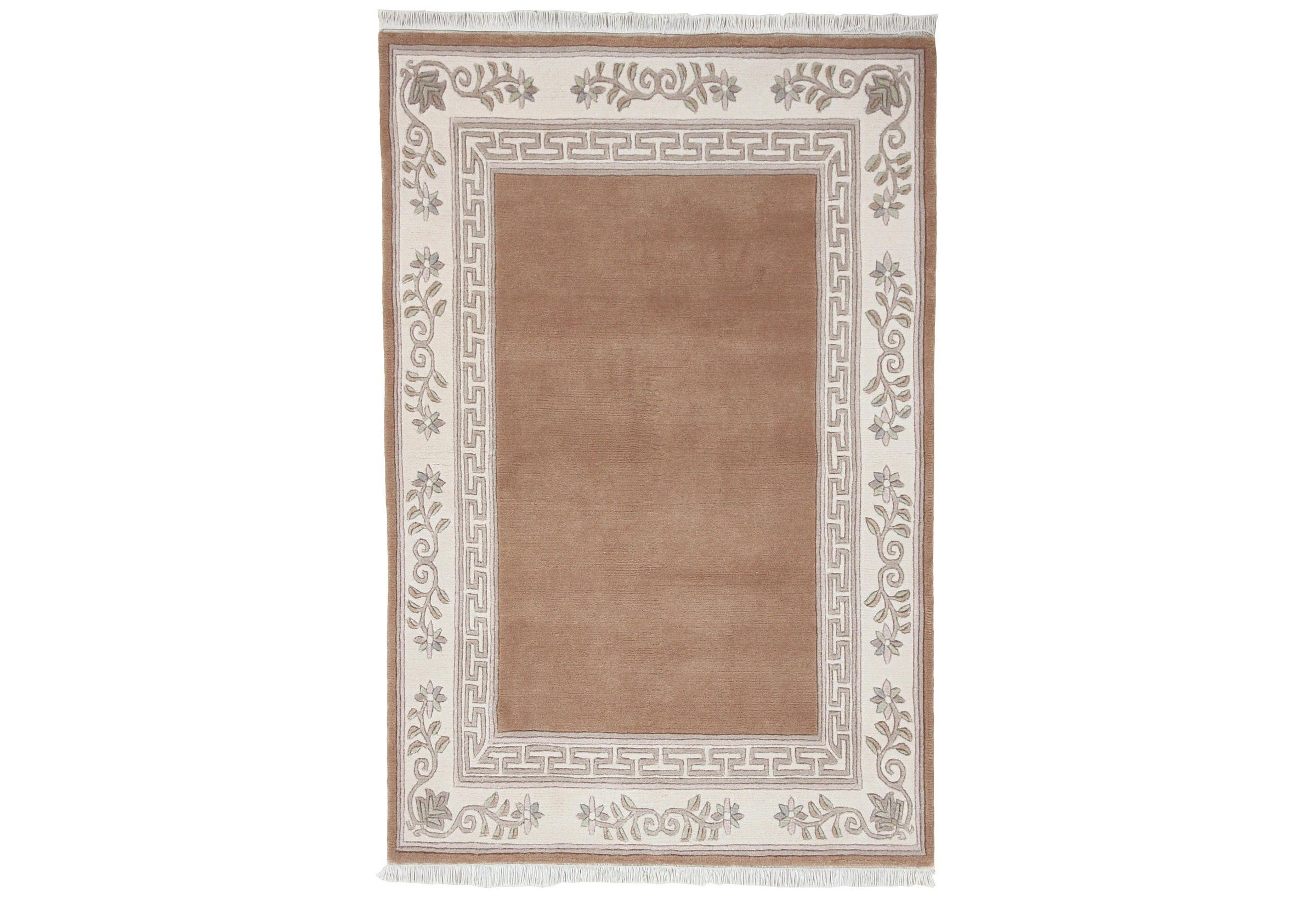 LUXOR living Wollteppich »Adour«, rechteckig, 18 mm Höhe, reine Wolle, handgeknüpft, mit Bordüre und Fransen, Wohnzimmer