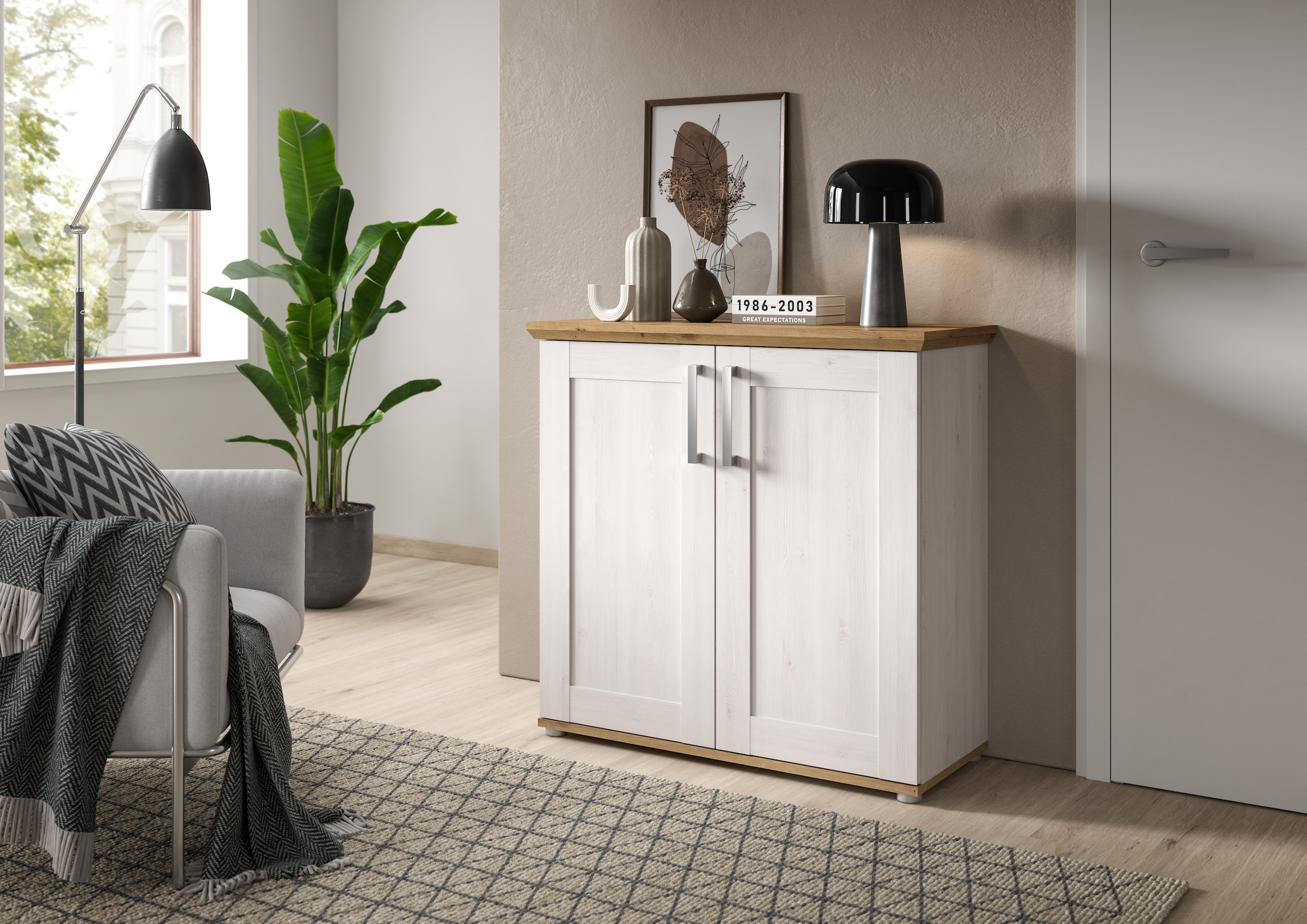 Home affaire Kommode "COSENZA, TOPSELLER, Breite 95 cm, 2 Türen, 2 Einlegeb günstig online kaufen