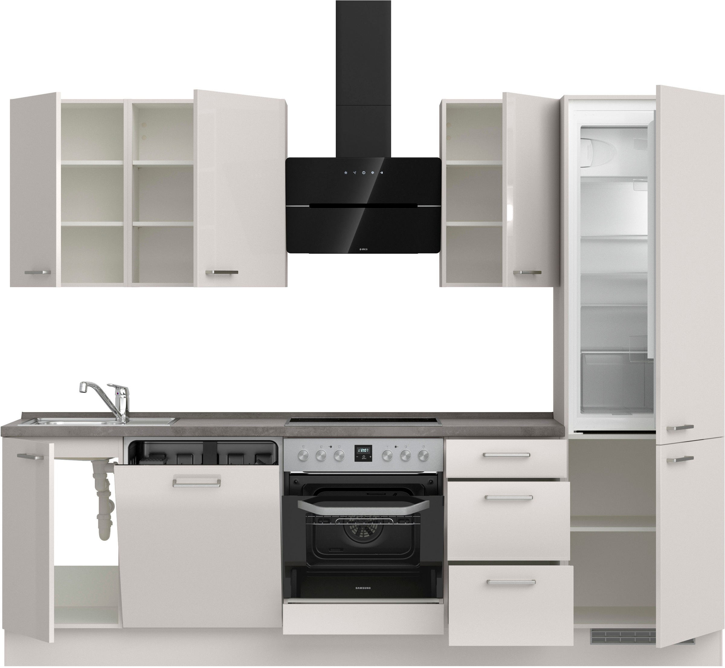 nobilia® Küchenzeile »"Flash II"«, vormontiert, Ausrichtung wählbar, Breite 270 cm, wahlw. mit E-Geräten