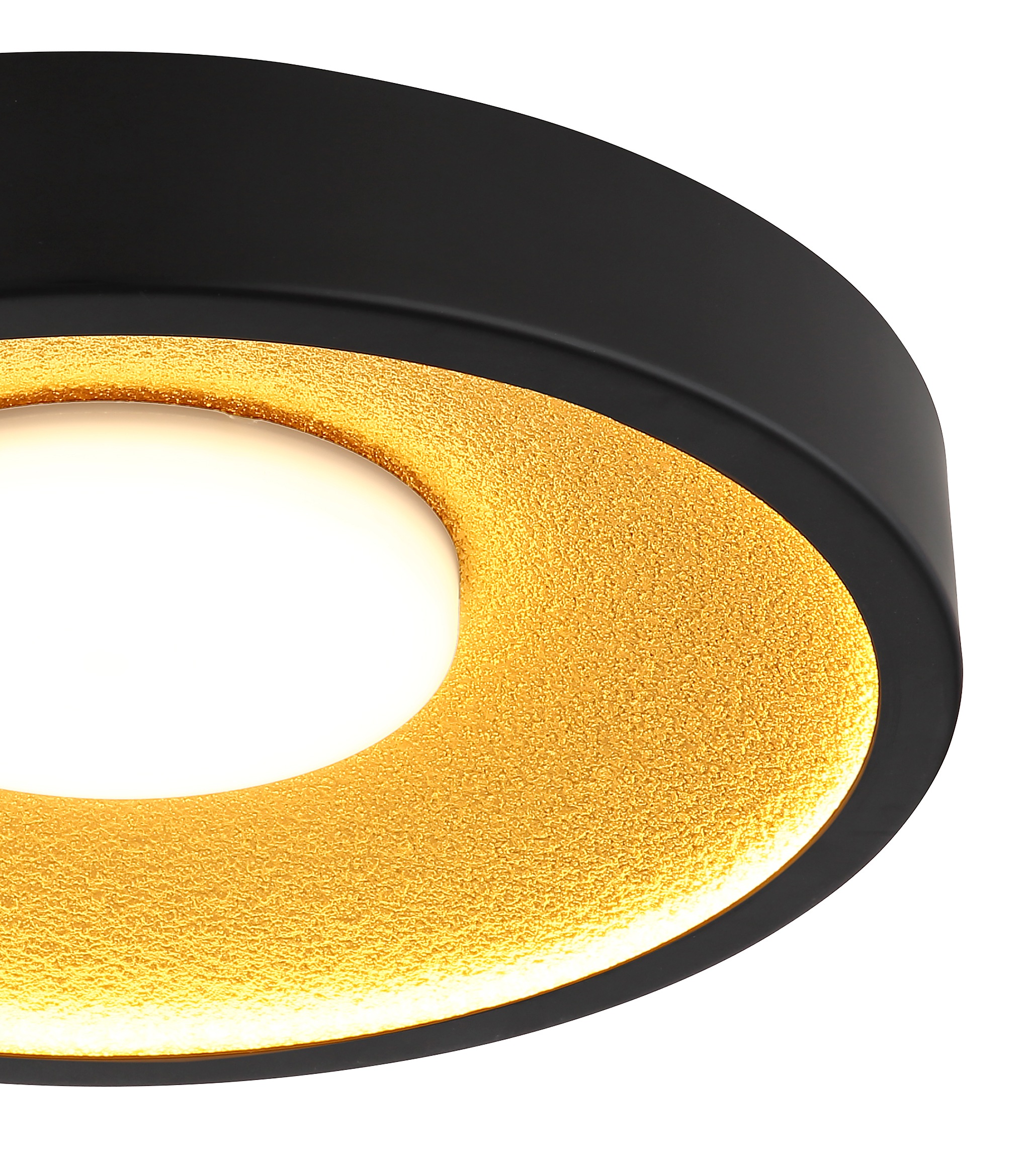 GLOBO LIGHTING Deckenleuchte »WOKI« LED-Modul 1 Stk. Warmweiß LED Deckenleuchte für Wohn- & Esszimmer schwarz-gold