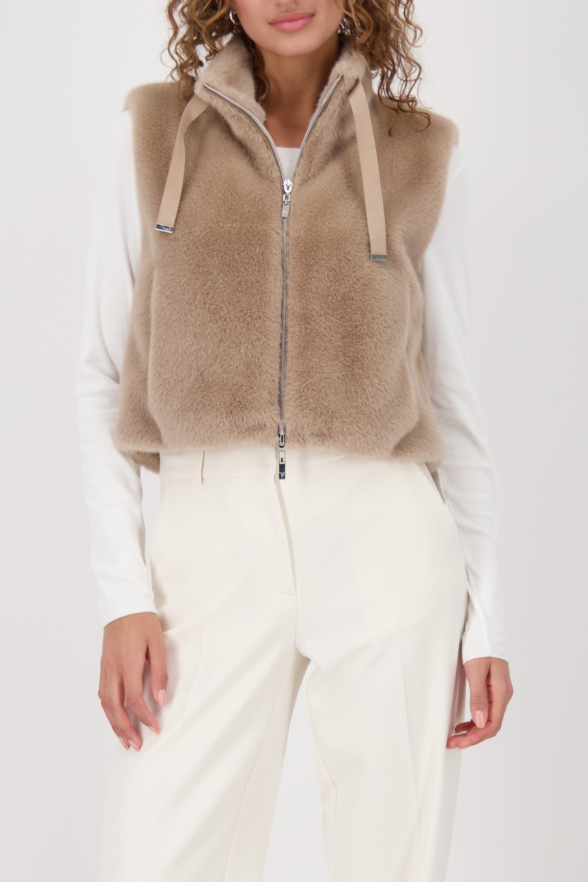Monari Fellimitatweste "Weste fake fur", Regular fit mit Rundhalsausschnitt günstig online kaufen