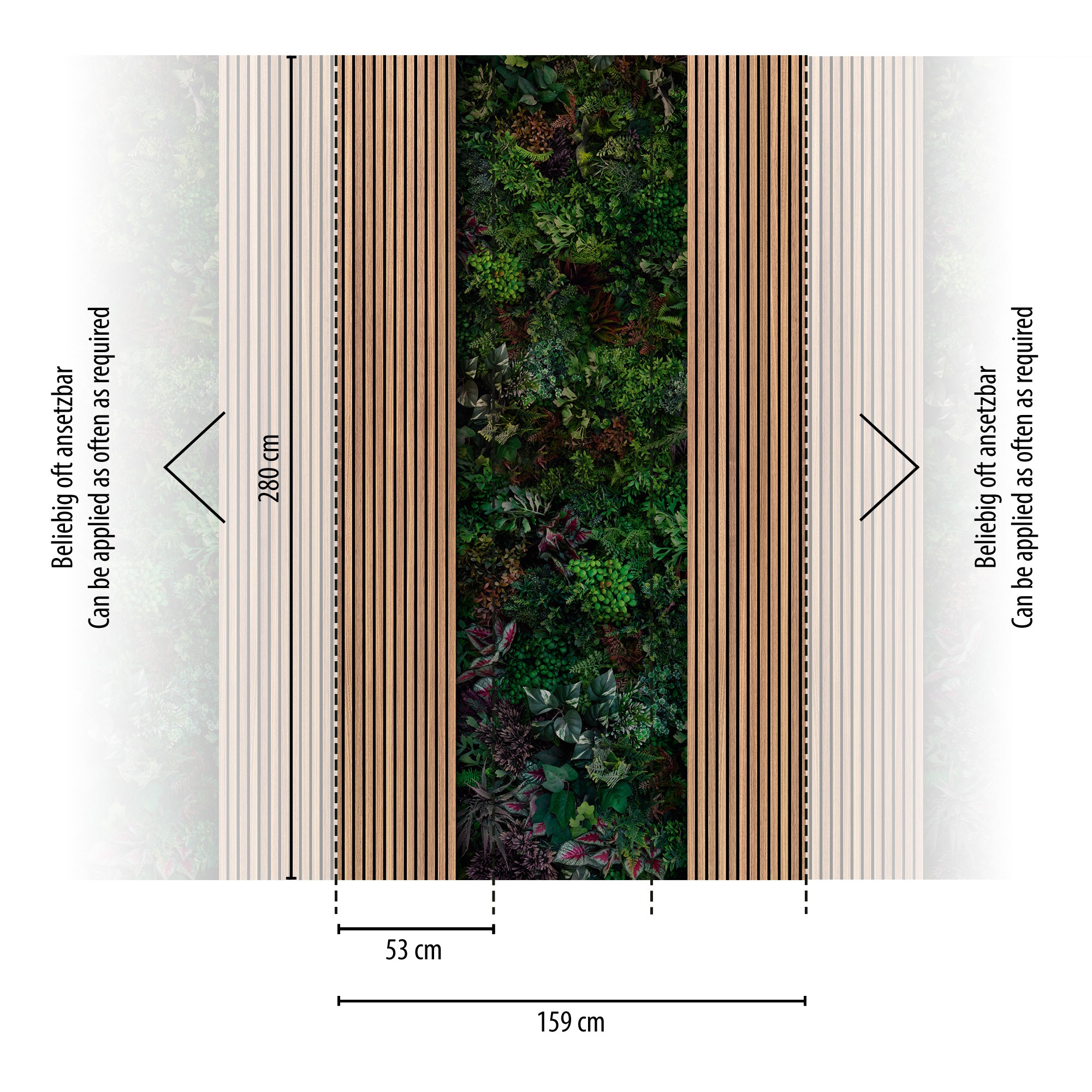 Thumbnail - living walls Fototapete "THE WALL III Wandpaneel Optik Tapete Motivtapete Dschungel" matt glatt Vliestapete Pflanzen für...