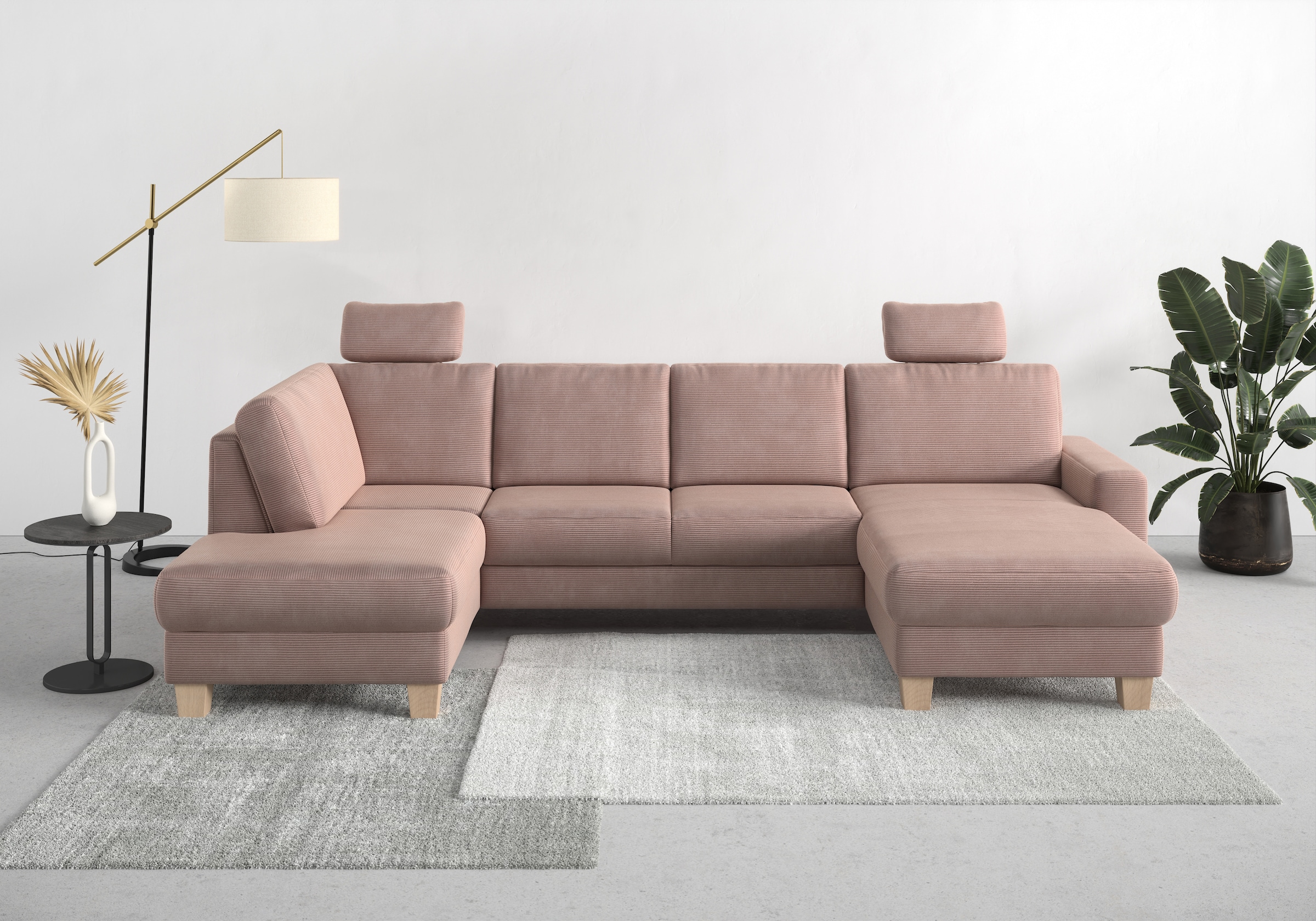 Sofa vasarinė U-Form« su arba be miegojimo funkcija ir Dėžutė patalynei Cord-Bezug
