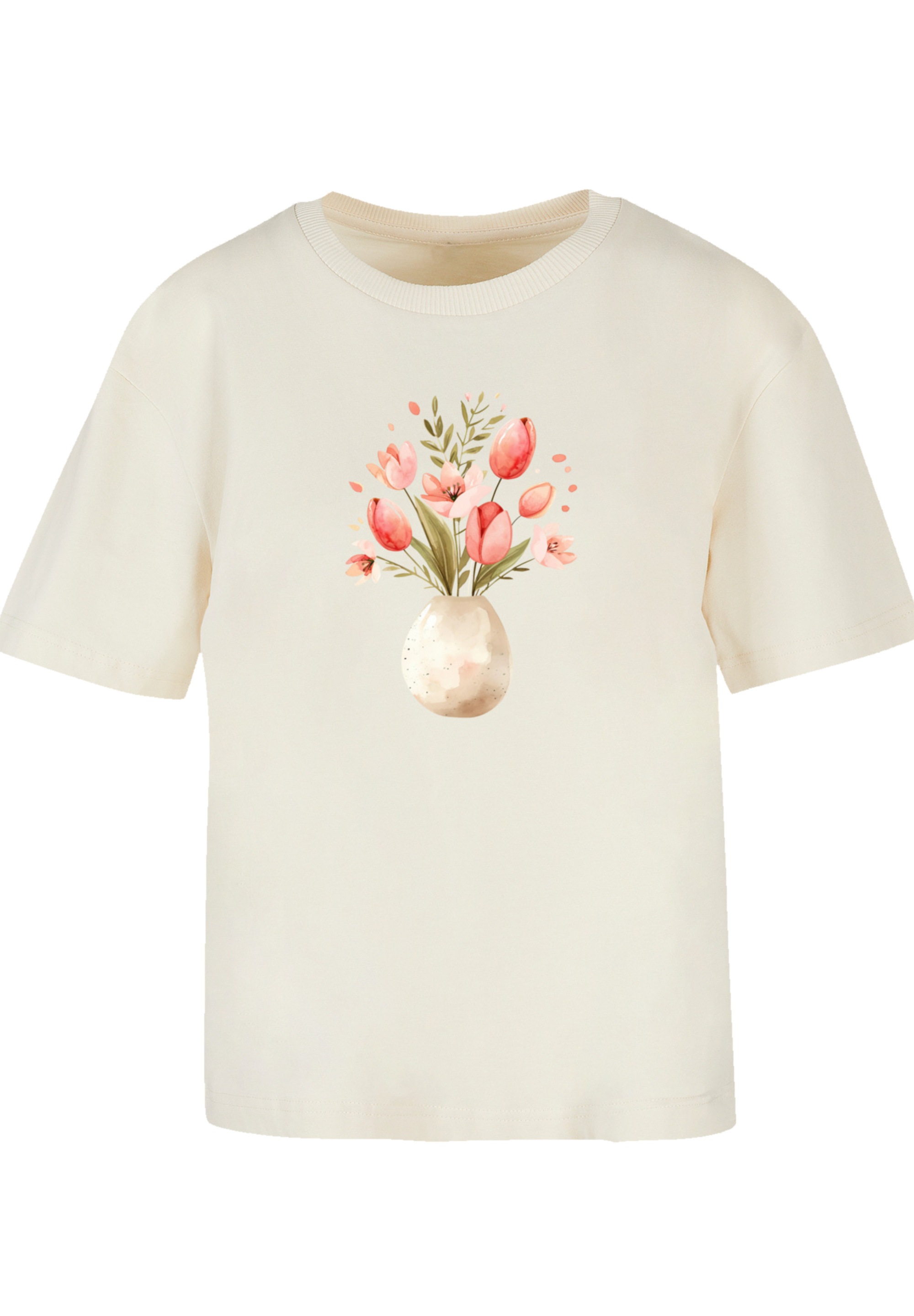 F4NT4STIC T-Shirt »Rosa Frühlingsblumenstrauß in Vase«, Premium Qualität