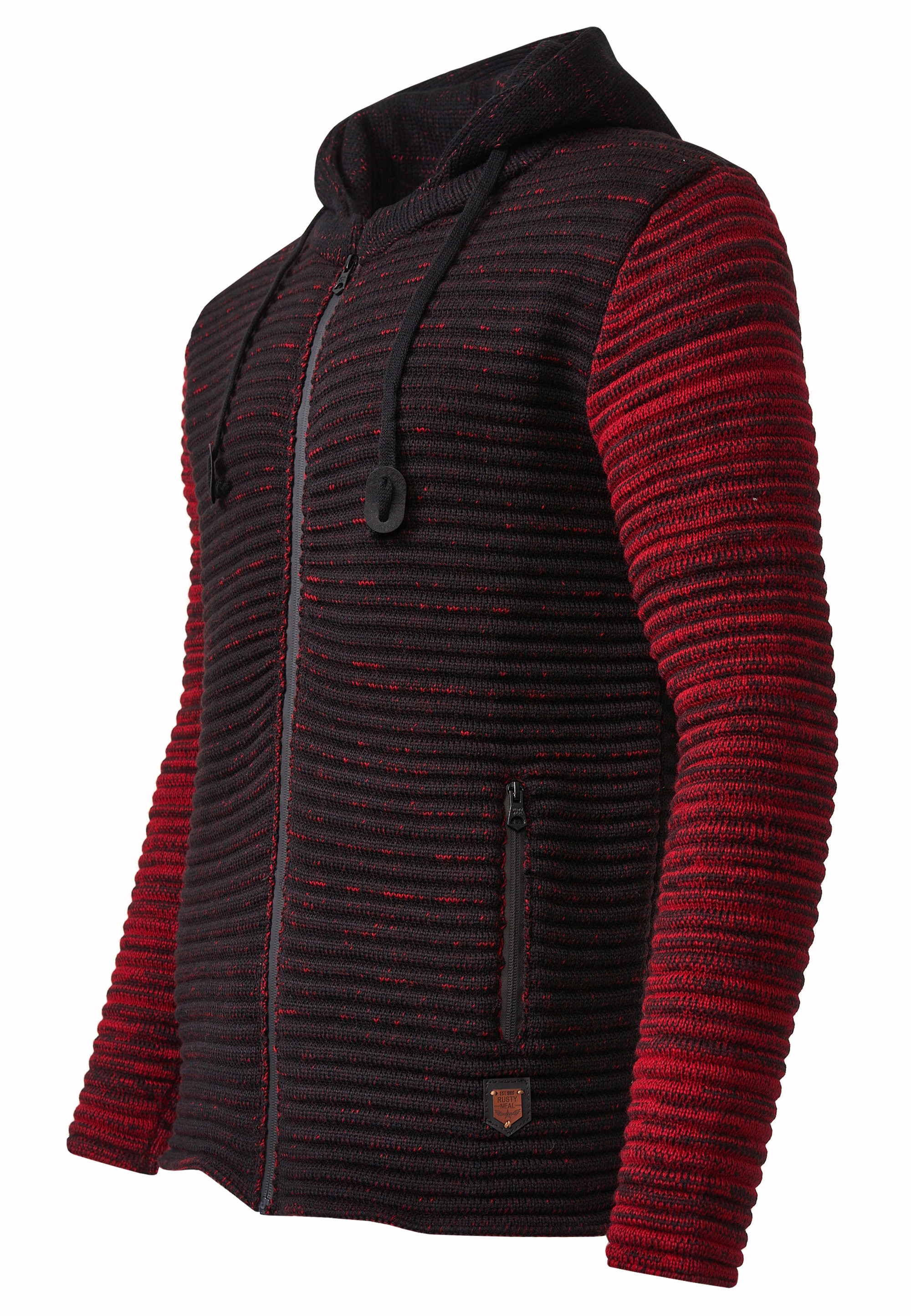 Rusty Neal Strickjacke, mit kuscheliger Kapuze