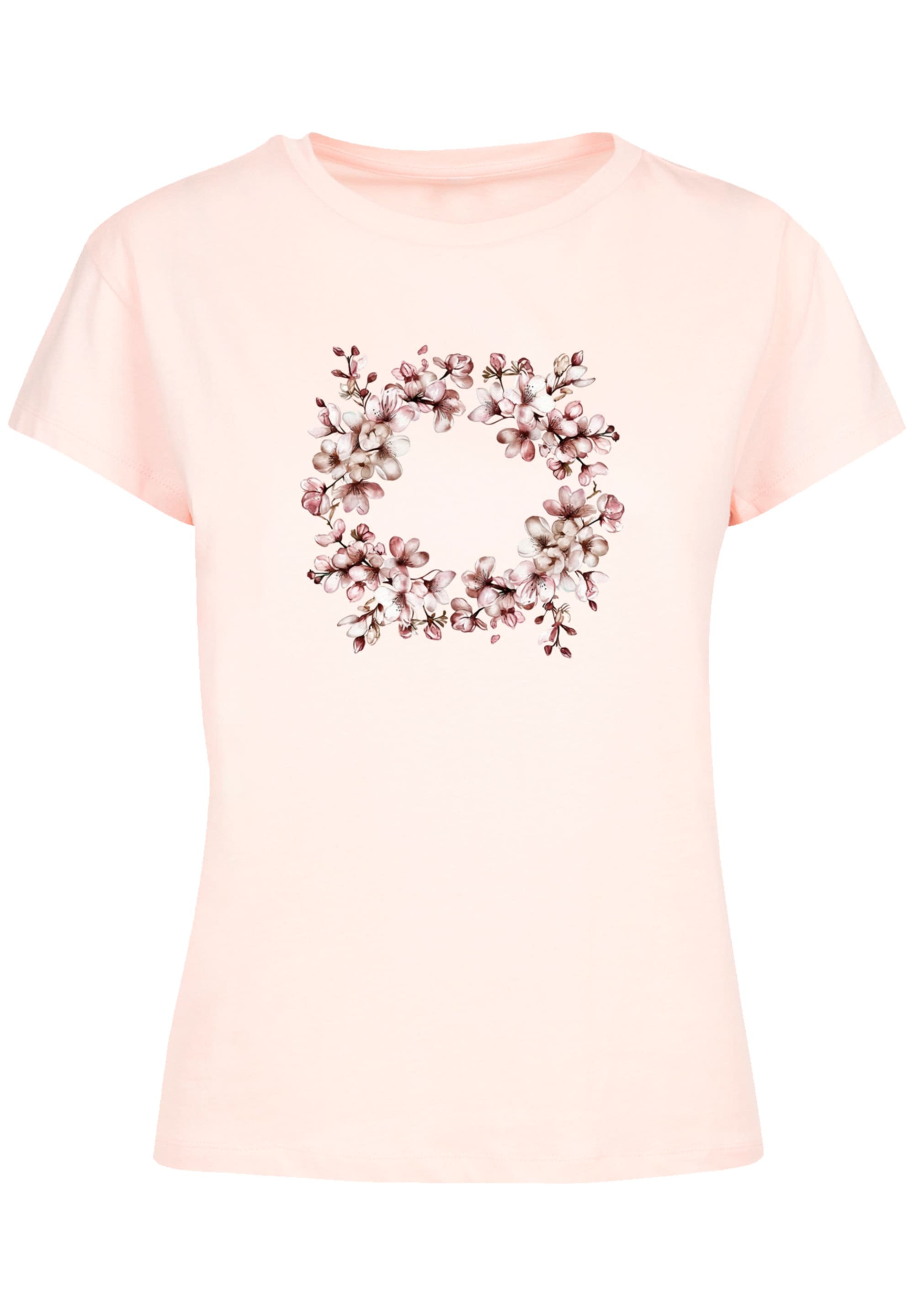 F4NT4STIC T-Shirt »Rosa Frühlings Blumenkranz Dekor«, Premium Qualität