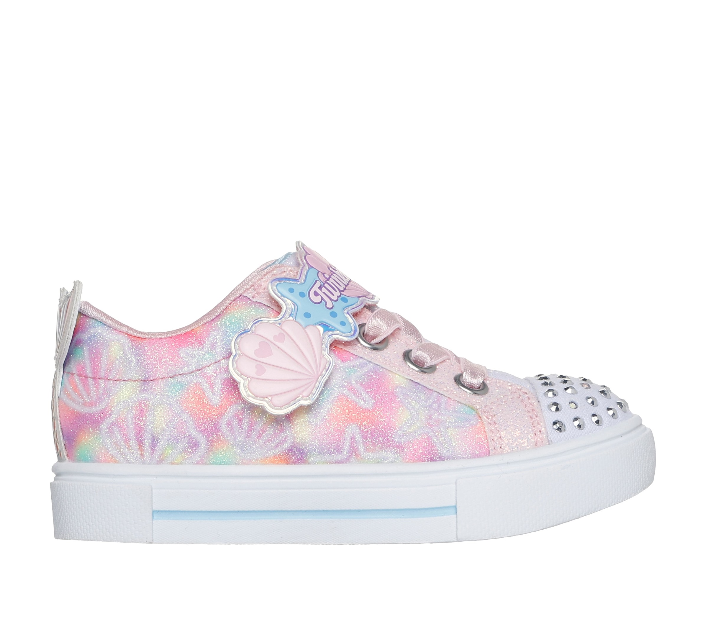 Skechers Lauflernschuh »TWINKLE SPARKS LIGHTS«  Sneaker,Blink,-Klettschuh mit Glitzer, Größenschablone zum Download