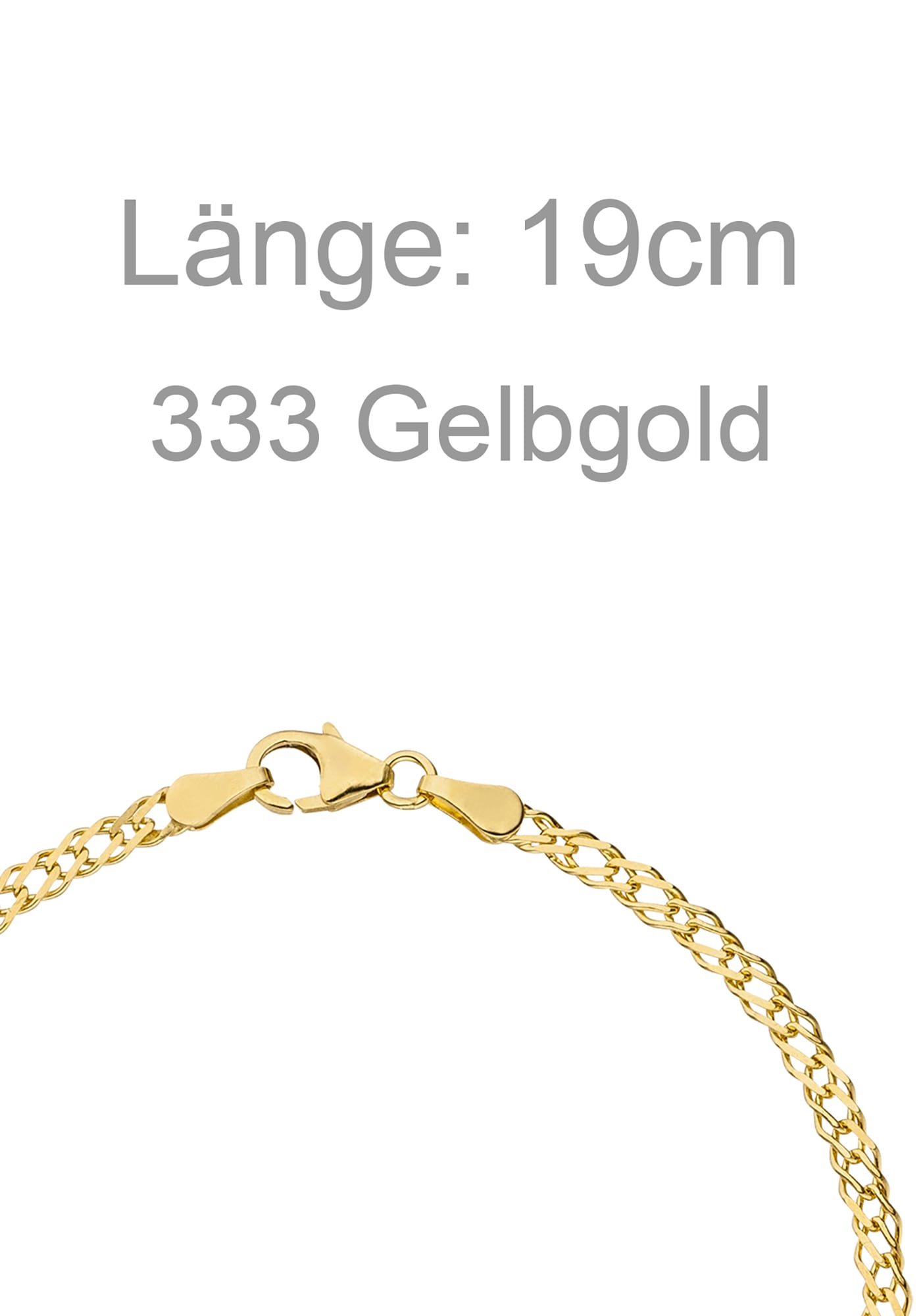 JOBO Goldarmband Zwillings-Panzerarmband 333 Gold 19 cm