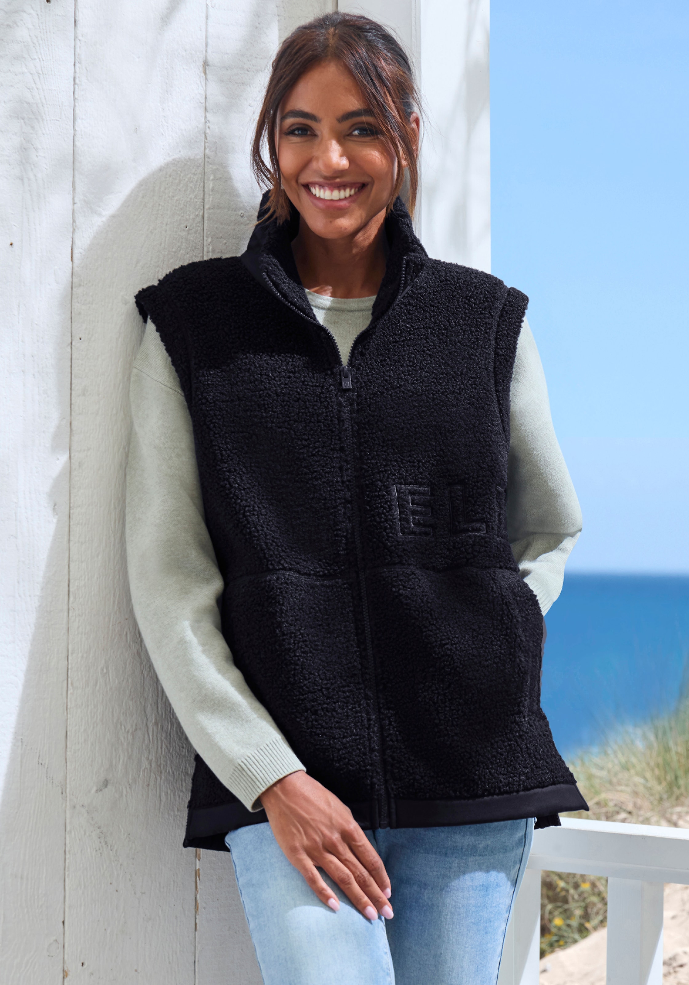 Elbsand mit seitlichen Reißverschlüssen und hohen Kragen günstig online kaufen