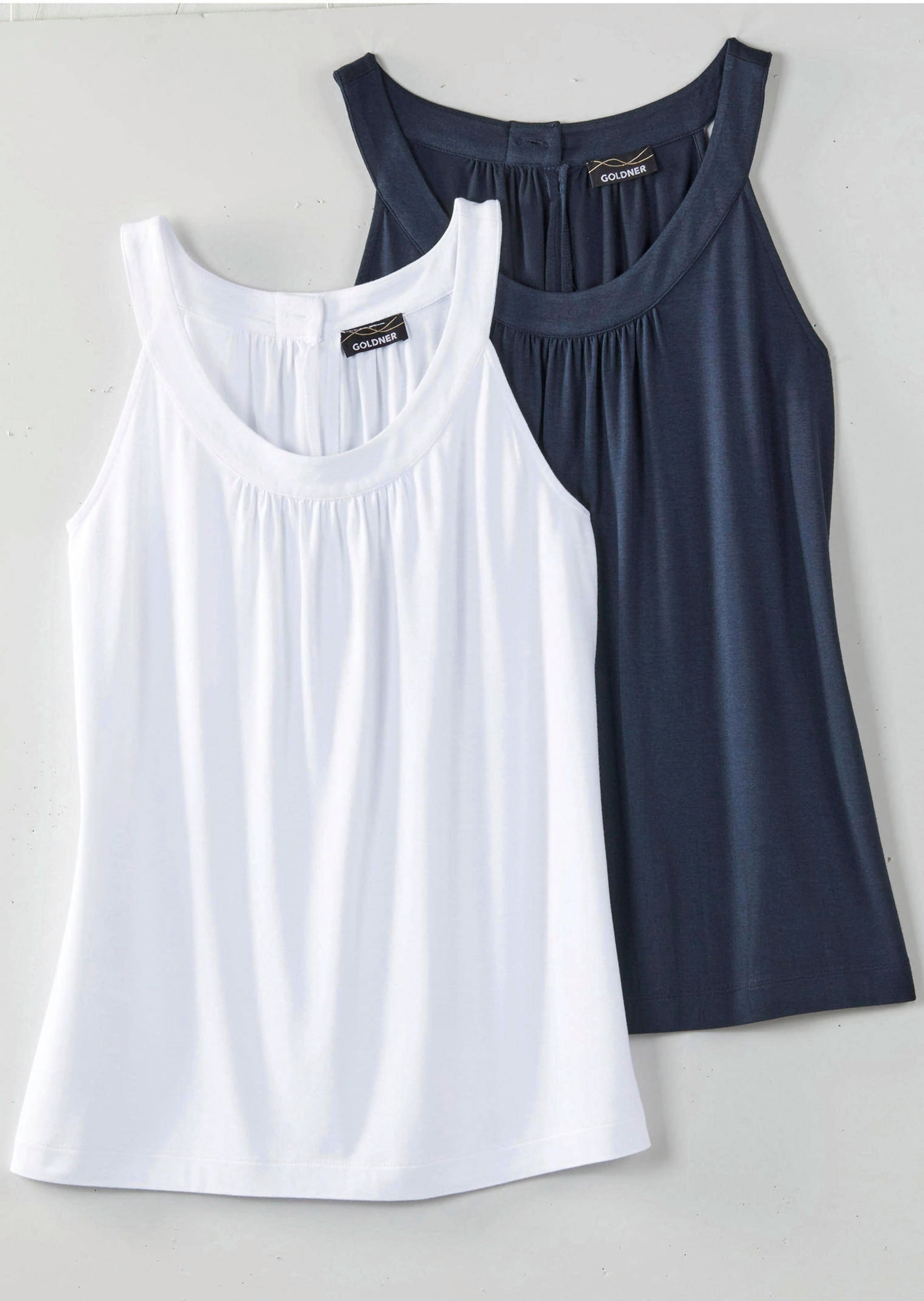 GOLDNER Trägertop »Top figurnah, Jersey, Doppelpack« stretchbequemer Viskosejersey