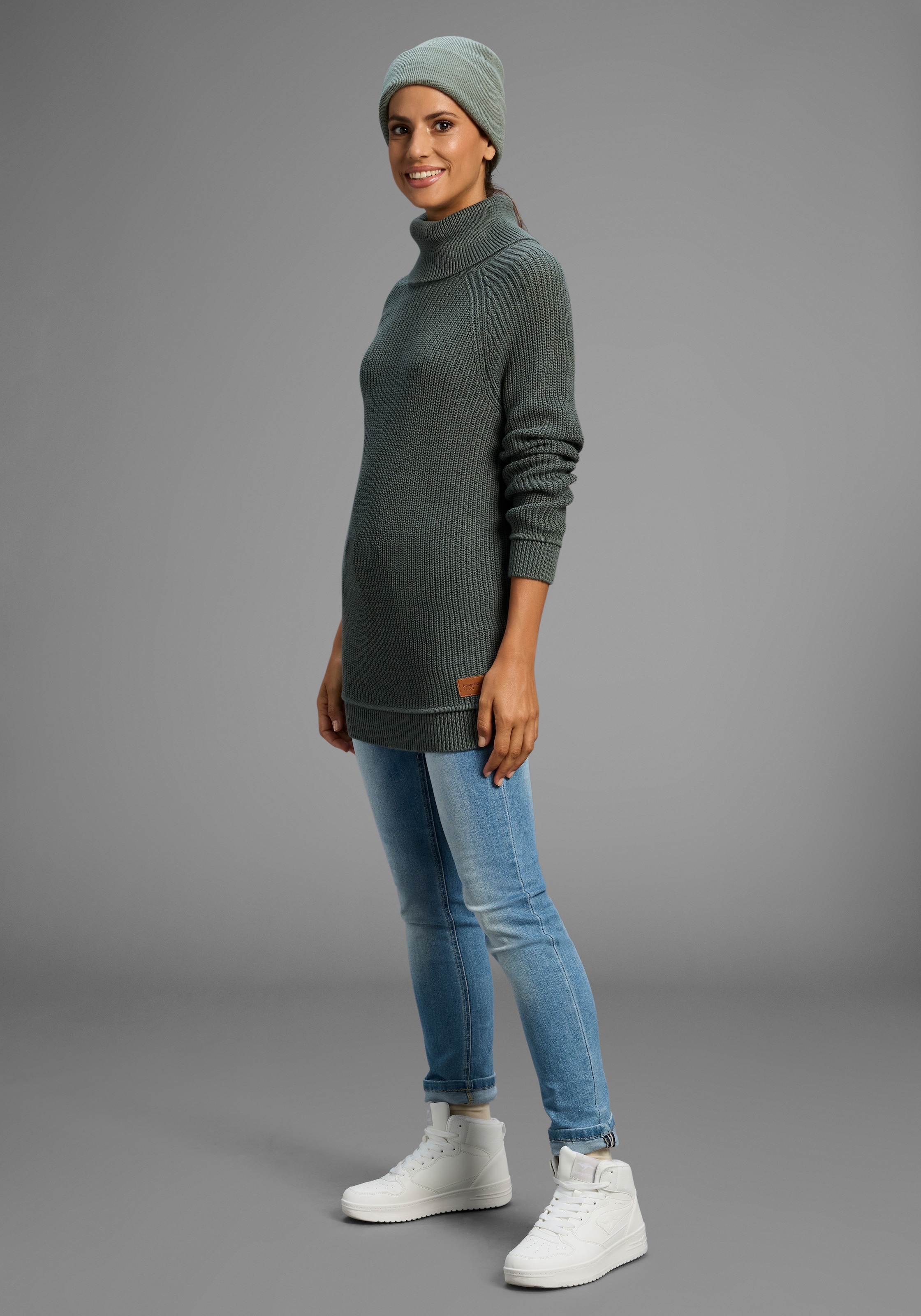 KangaROOS Longpullover, mit Schlitzen am Saum