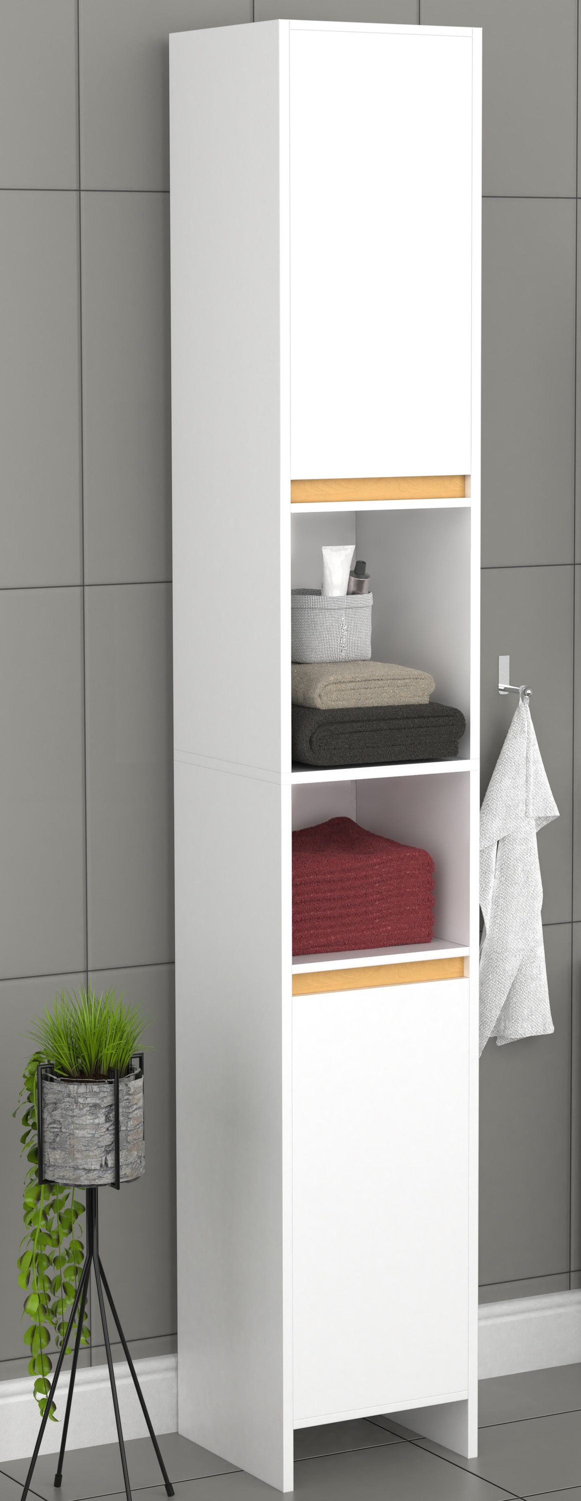 VCM Hochschrank »Holz Badmöbel Badschrank Hochschrank Malira«