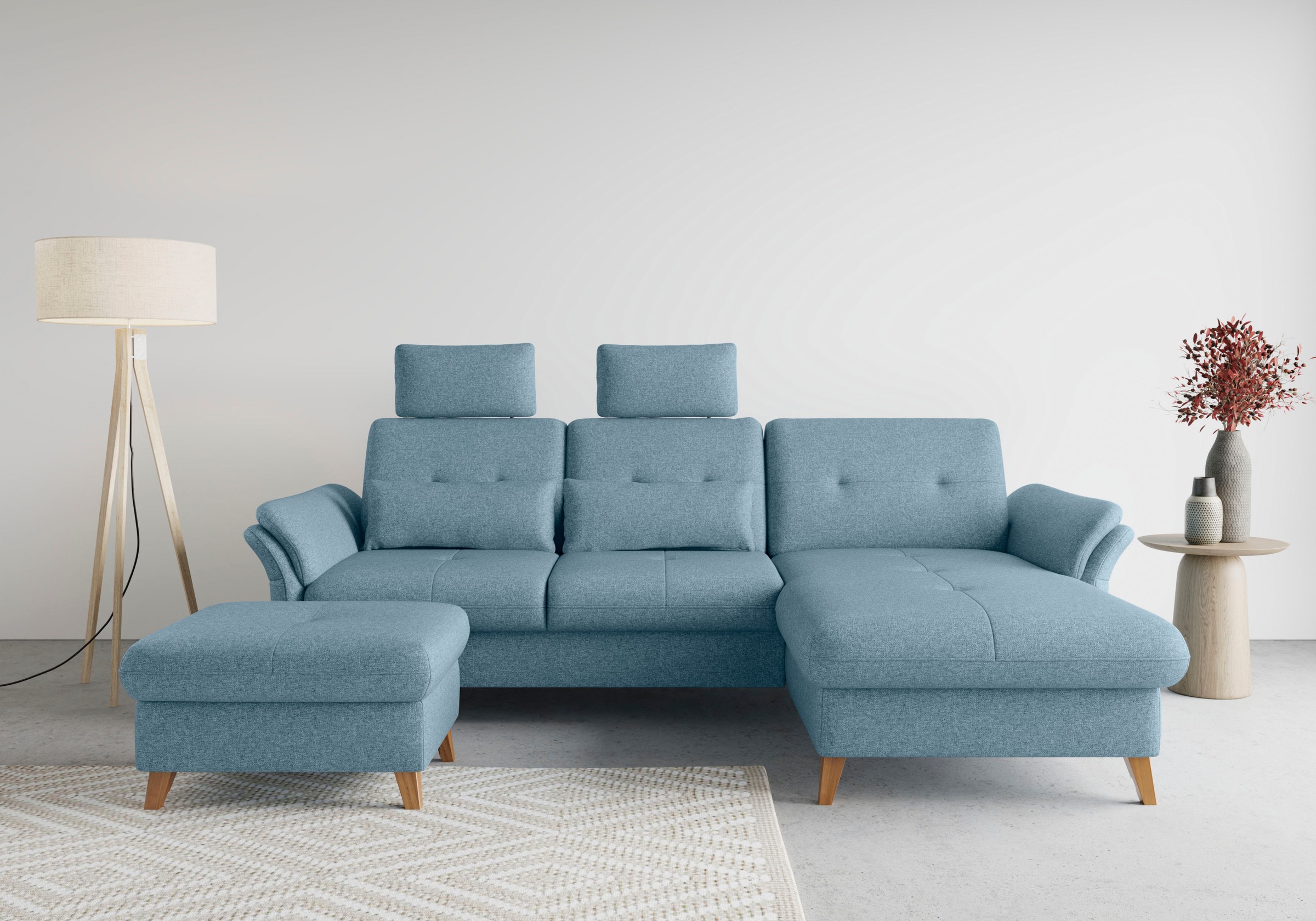 sit&more Ecksofa »Göteborg«, Sitztiefenverstellung und Federkern, wahlweise mit Bettfunktion