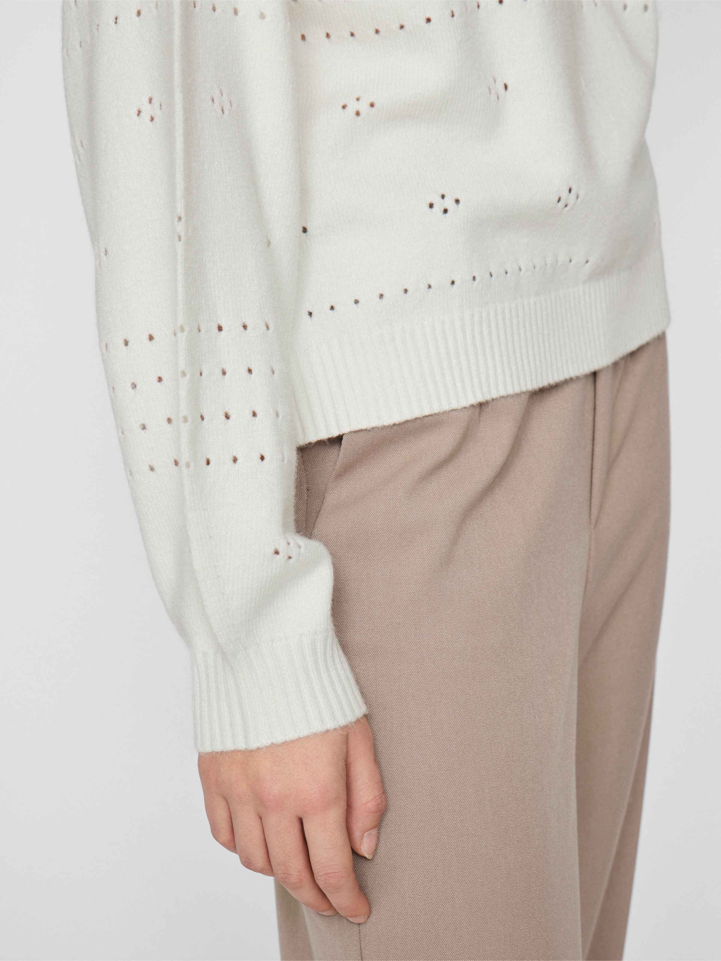 Vila Rundhalspullover »VIRIL L/S O-NECK POINTELLE KNIT TOP-NOOS«