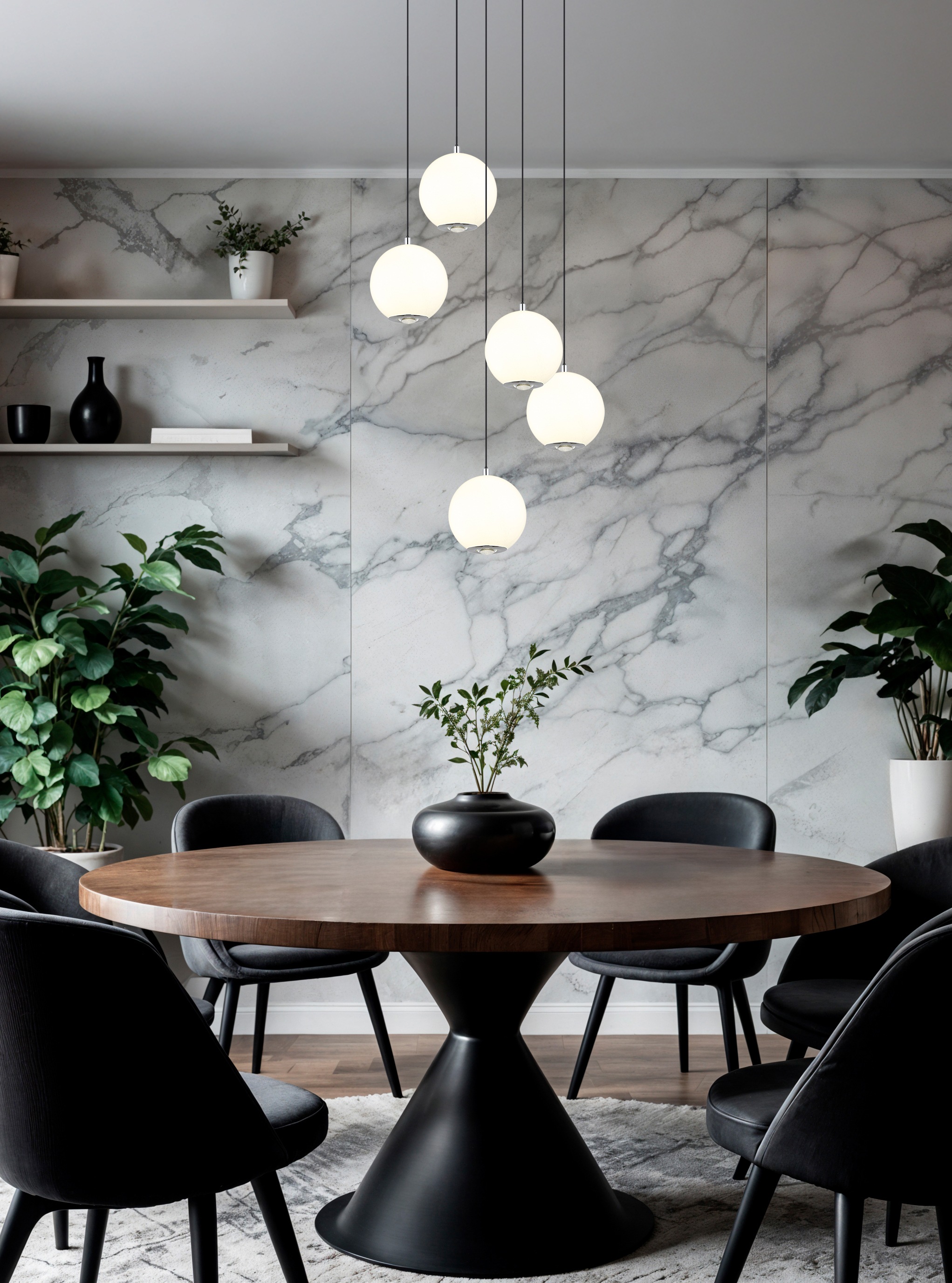 GLOBO LIGHTING Hängeleuchte »SIMMONS« LED-Modul 1 Stk. Hängeleuchte grau matt mit Glaskugeln und Acryl, Memoryfunktion