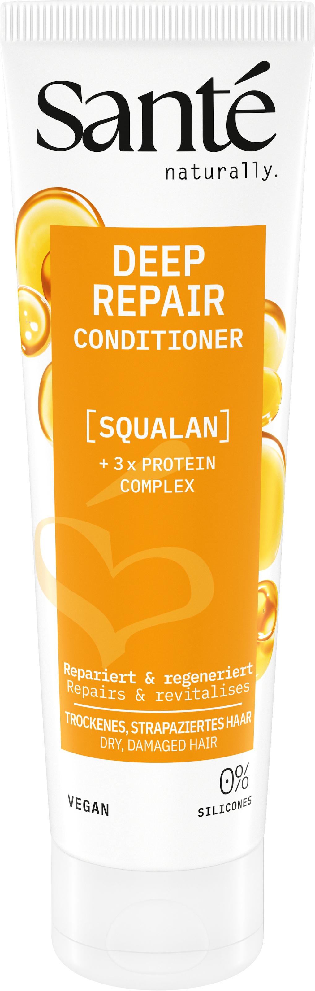SANTE Haarspülung »Deep Repair Conditioner Squalan + 3-Fach Protein Komplex« Haarspülung, mit Kokosöl, Arganöl und Olivenöl, für strapaziertes Haar