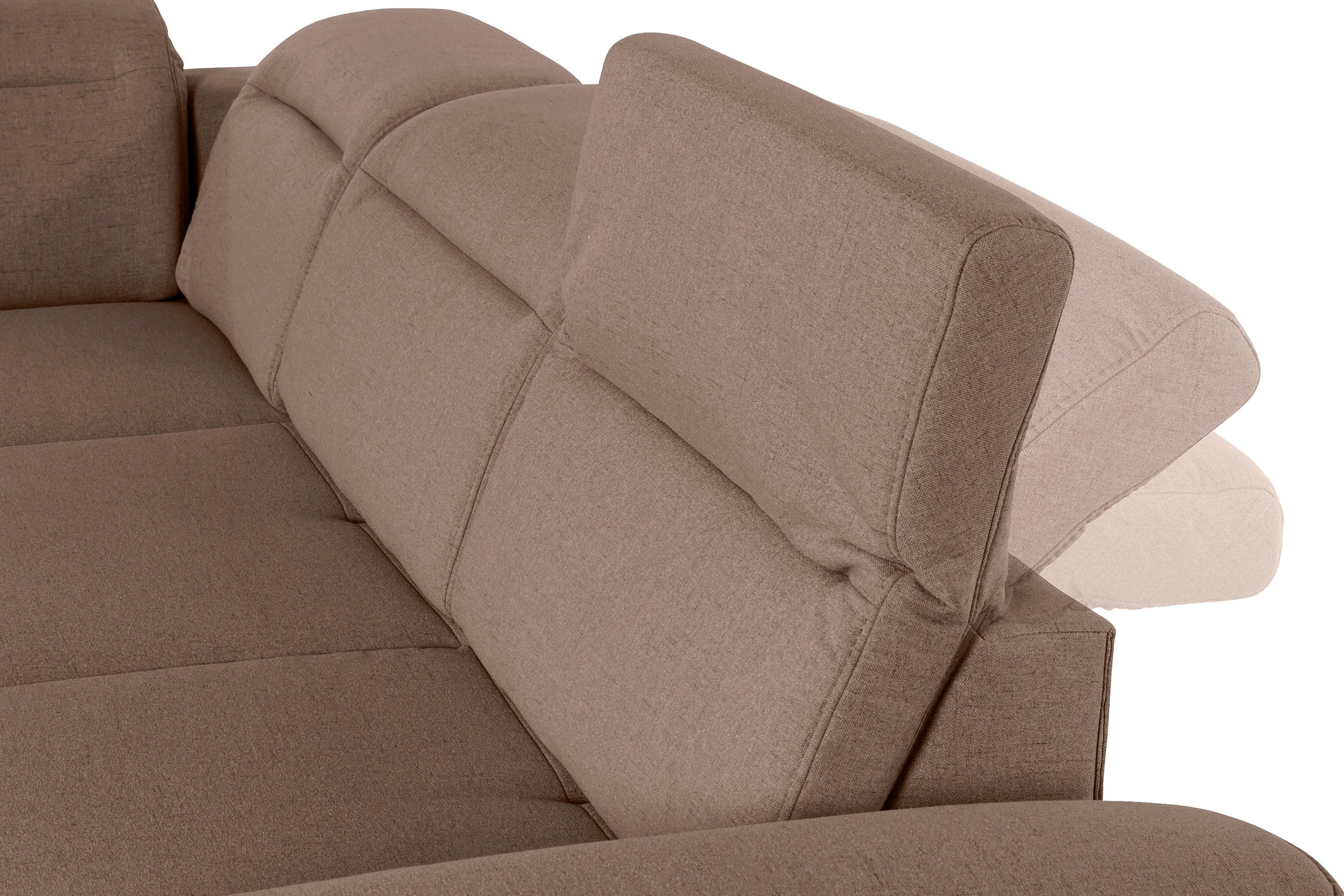 sit&more Ecksofa »Percy L-Form«, 15 cm Fußhöhe, Sitztiefenverstellung, wahlweise in 2 Fußfarben
