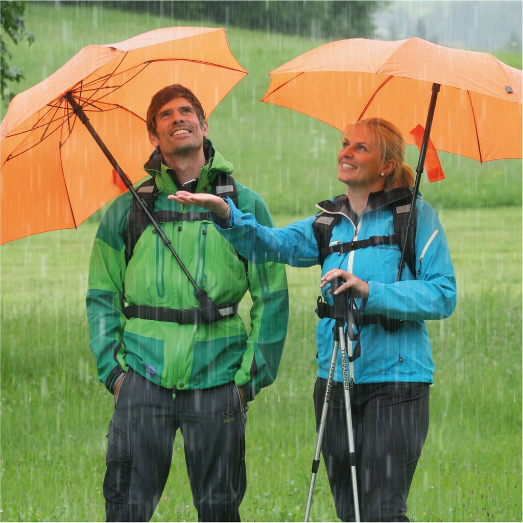 EuroSCHIRM® Taschenregenschirm »teleScope handsfree, orange«