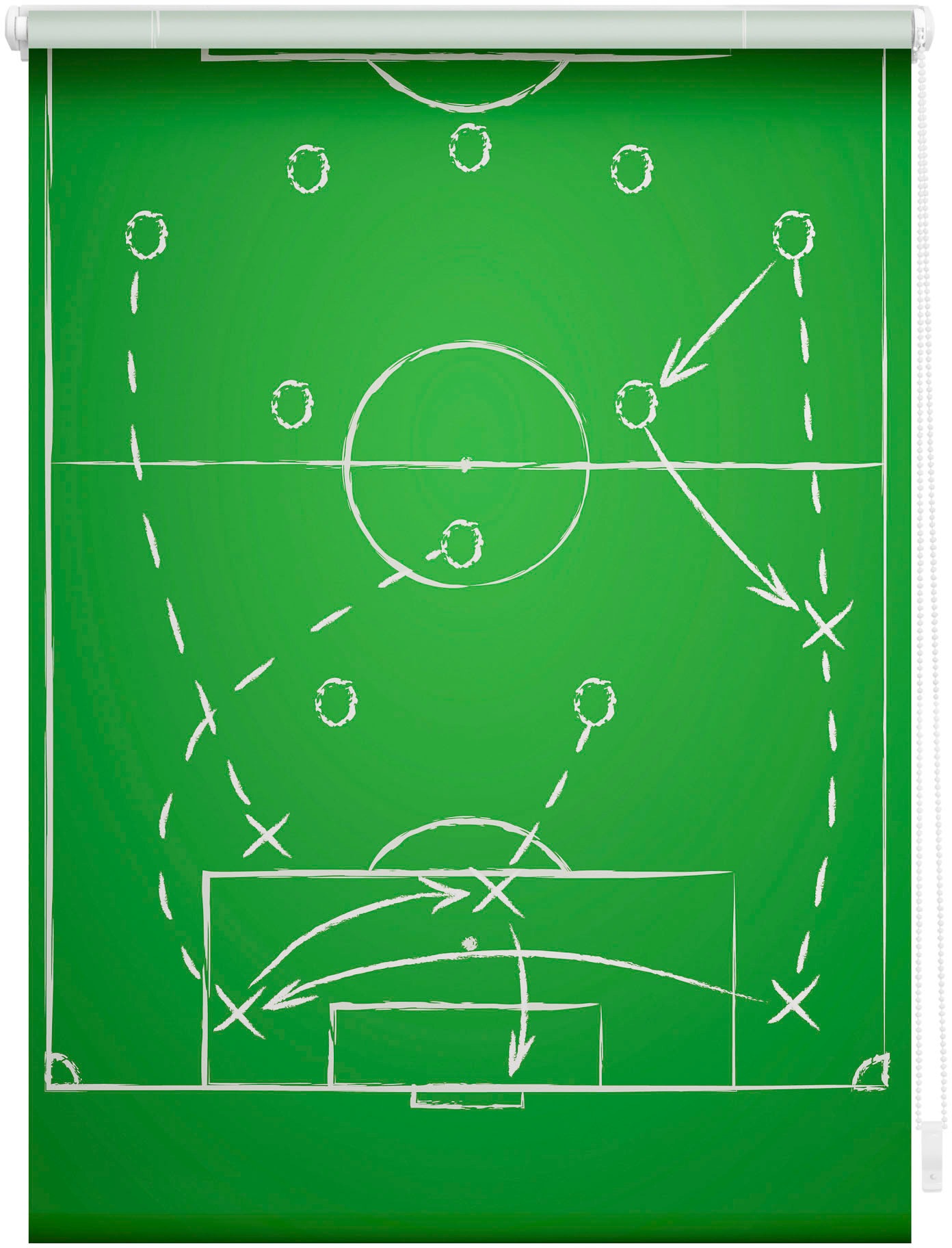 LICHTBLICK ORIGINAL Seitenzugrollo »Rollo Klemmfix, ohne Bohren, Verdunkelung, Spieltaktik - Grün Weiß«, verdunkelnd, Verdunkelung-energiesparend, freihängend