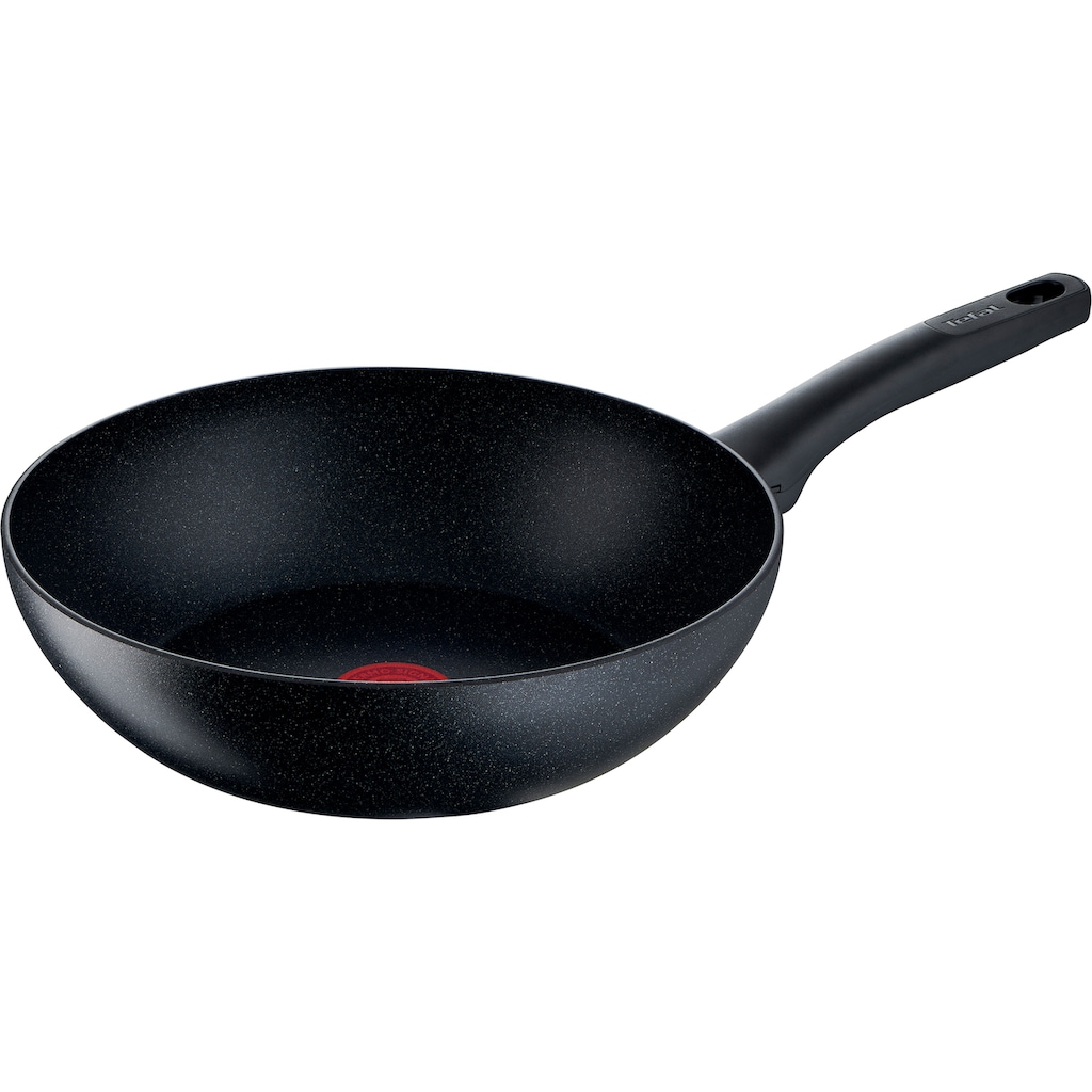 Tefal Wok »Black Stone«, Aluminium, (1 tlg.), Aluminium, Mineralia Antihaft, Thermo-Signal, alle Herdarten,Induktion