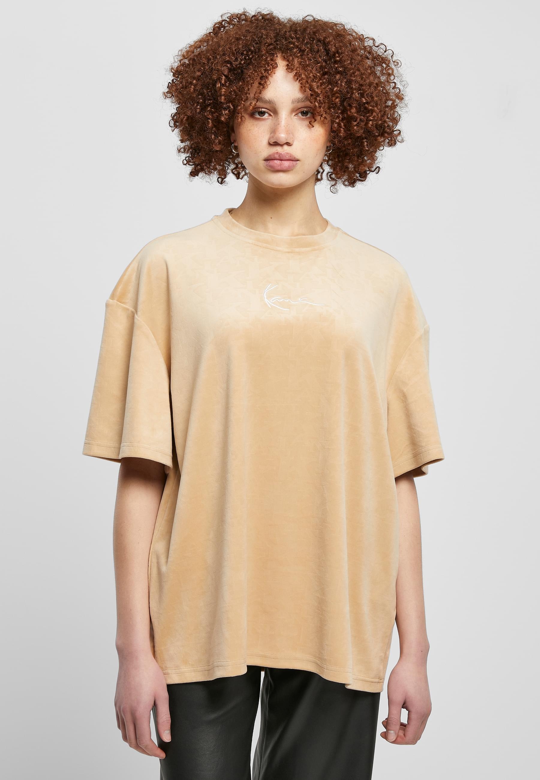 Karl Kani Kurzarmshirt »Karl Kani Damen KW224-027-1KK Small Signature Velvet Logo Tee«, (1 tlg.)