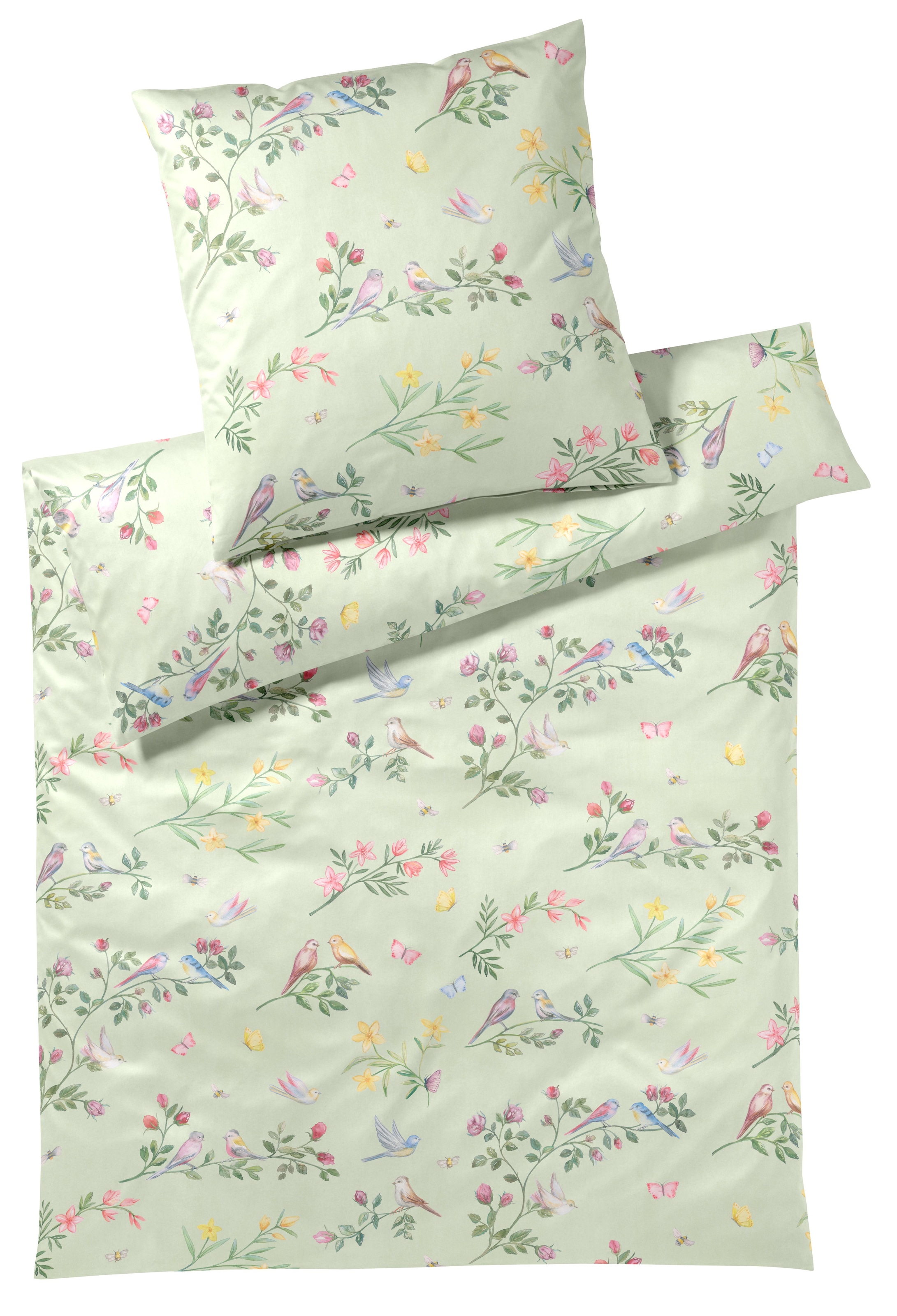 Elegante Bettwäsche "Songbird" 2 Stk. tlg. angenehmes Hautgefühl günstig online kaufen