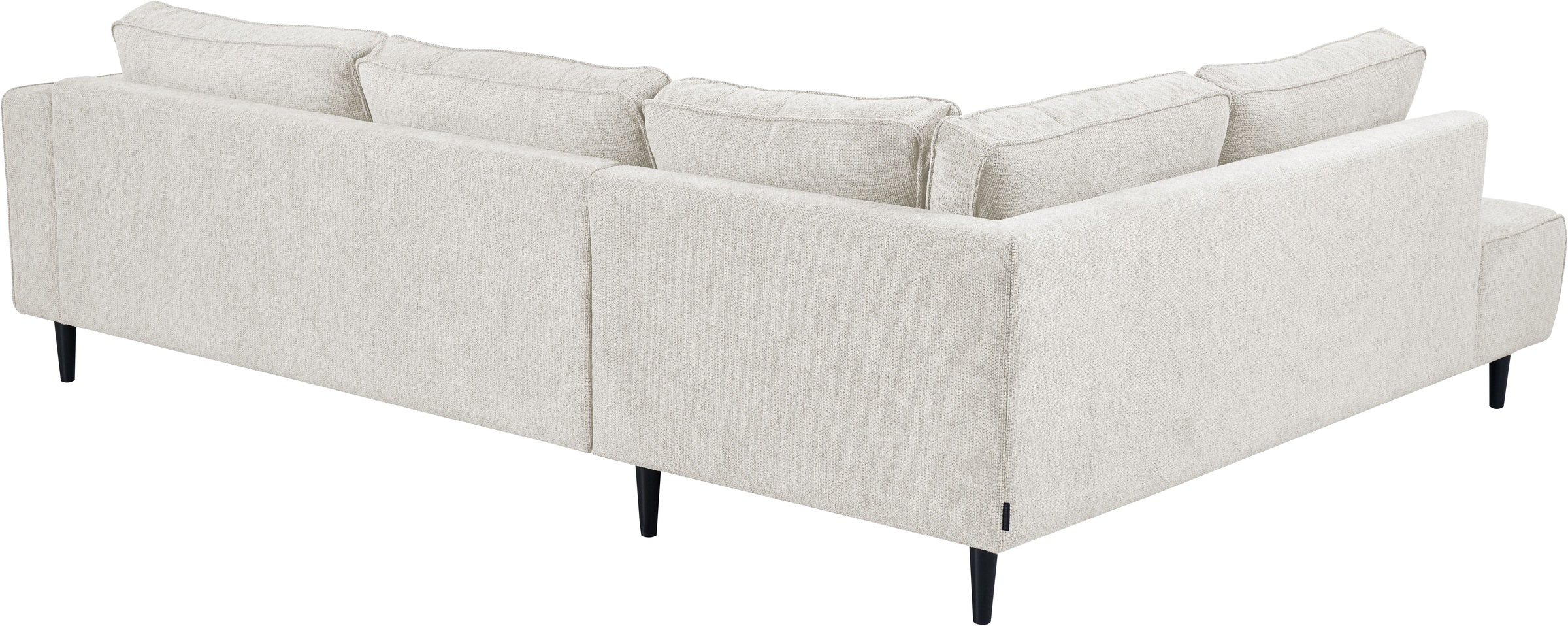 Places of Style Ecksofa »Fumone, Lederoptik oder Soft-Touch Chenille«, Breite 260, mit schwarzen Massivholzfüßen