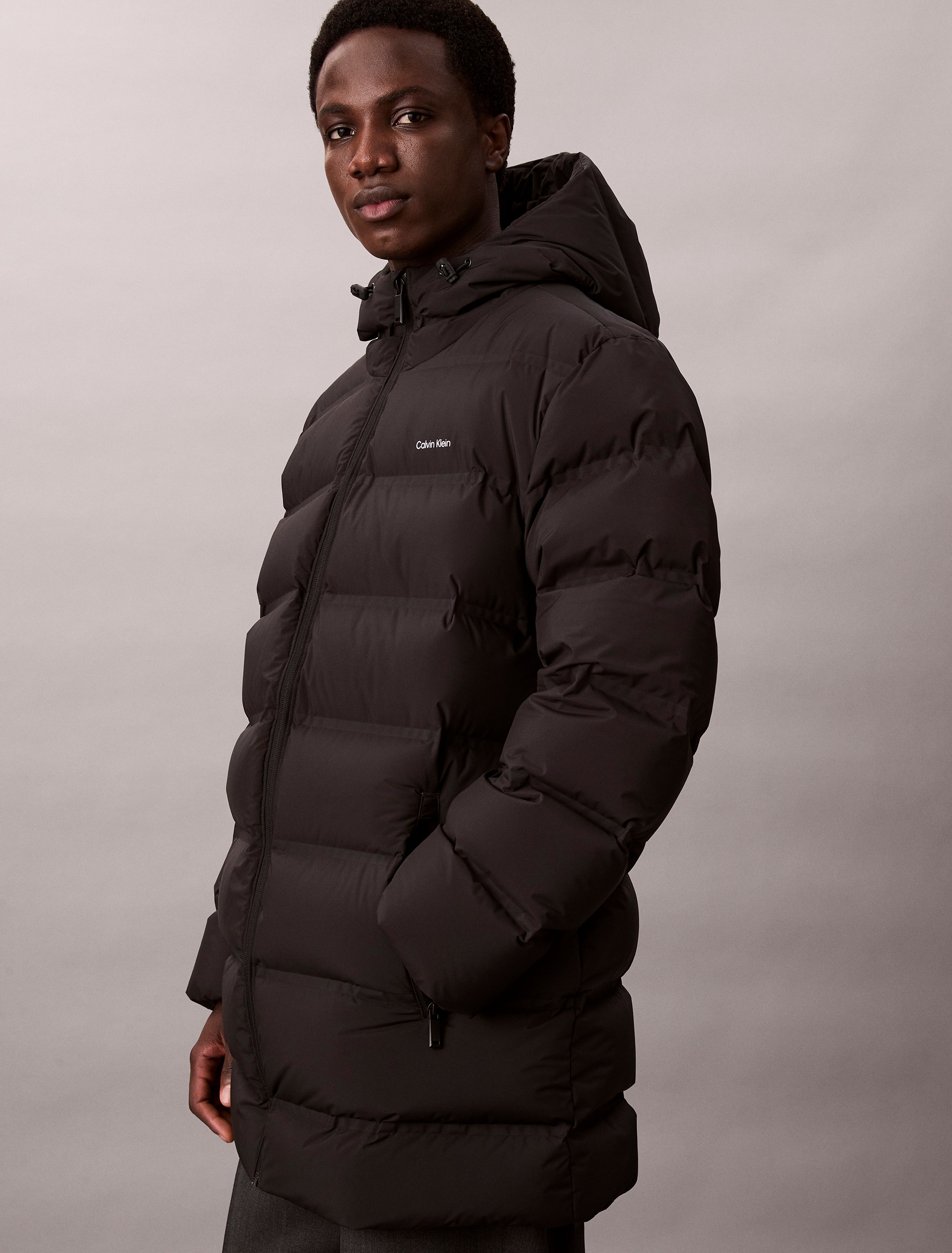 Calvin Klein Steppmantel "LS BONDED CHNNLD LONG HOODED PUF", Mit Rundhalsau günstig online kaufen