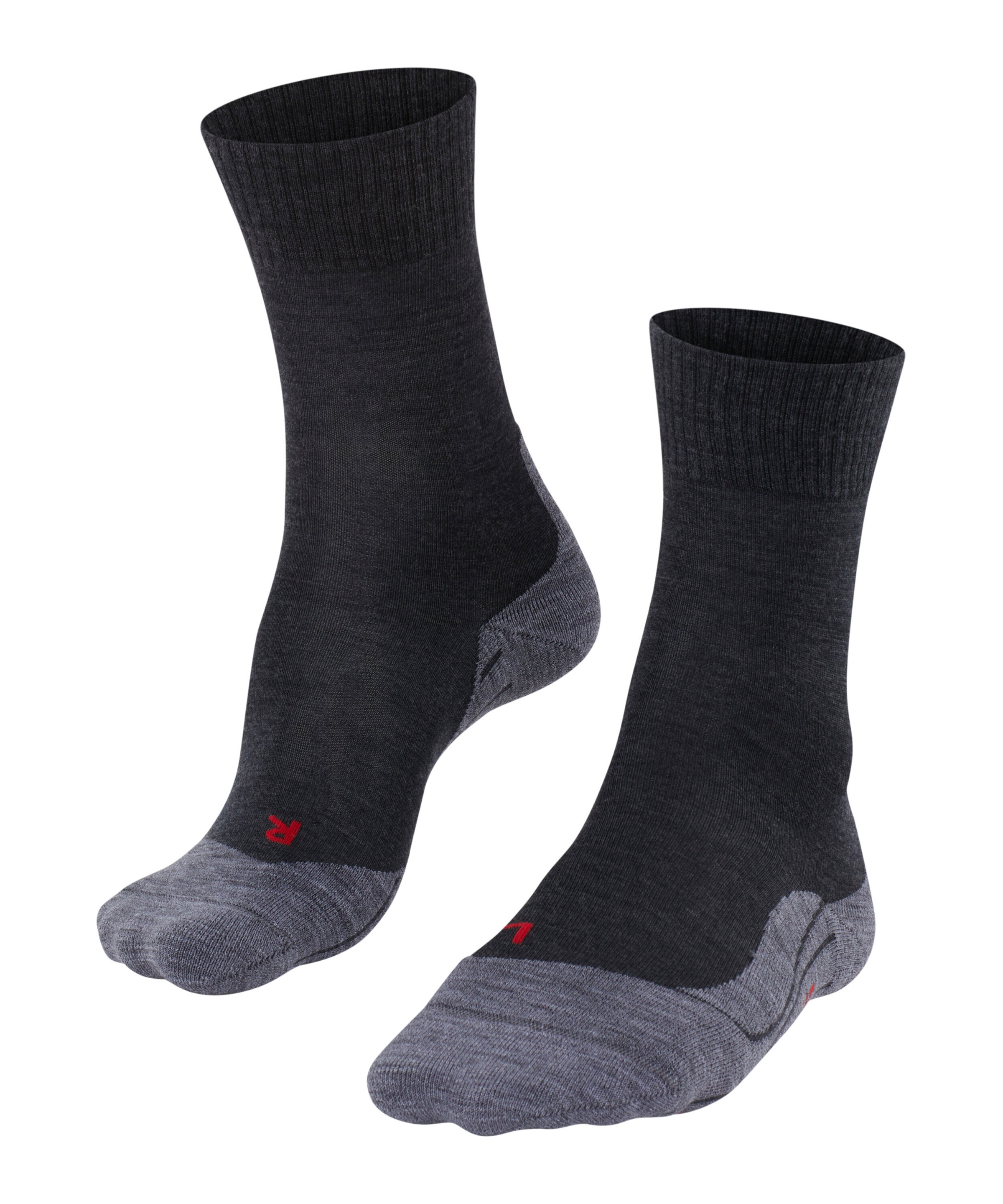 FALKE Damen Wandersocken "TK5 Wander", Gr. 373180, asphalt melange, Materialmix, unifarben, Socken, mit anatomischer Passform, aus Wolle und