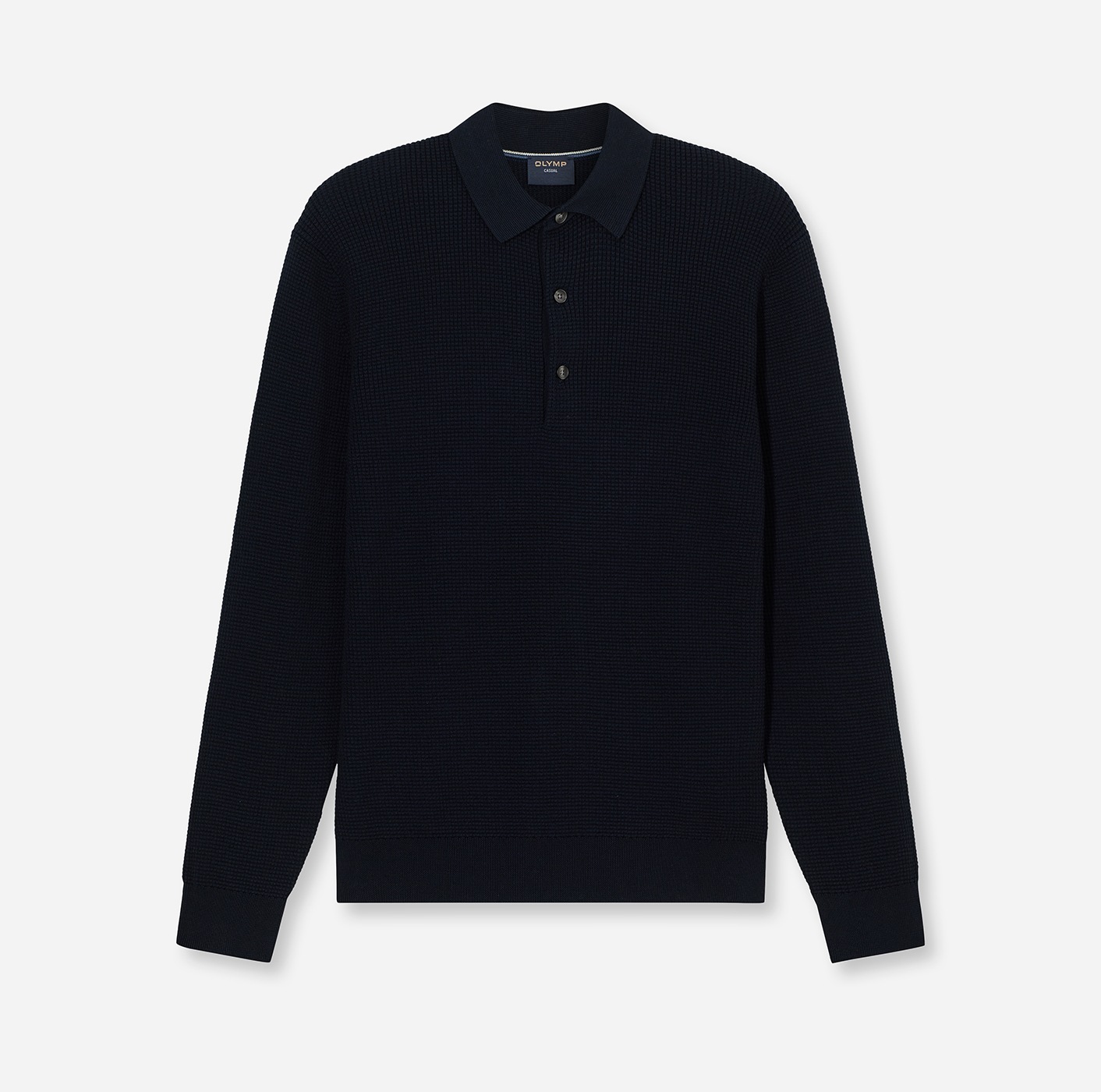 OLYMP Polokragenpullover "Waffle Structure Pullover", strukturiert, unifarb günstig online kaufen