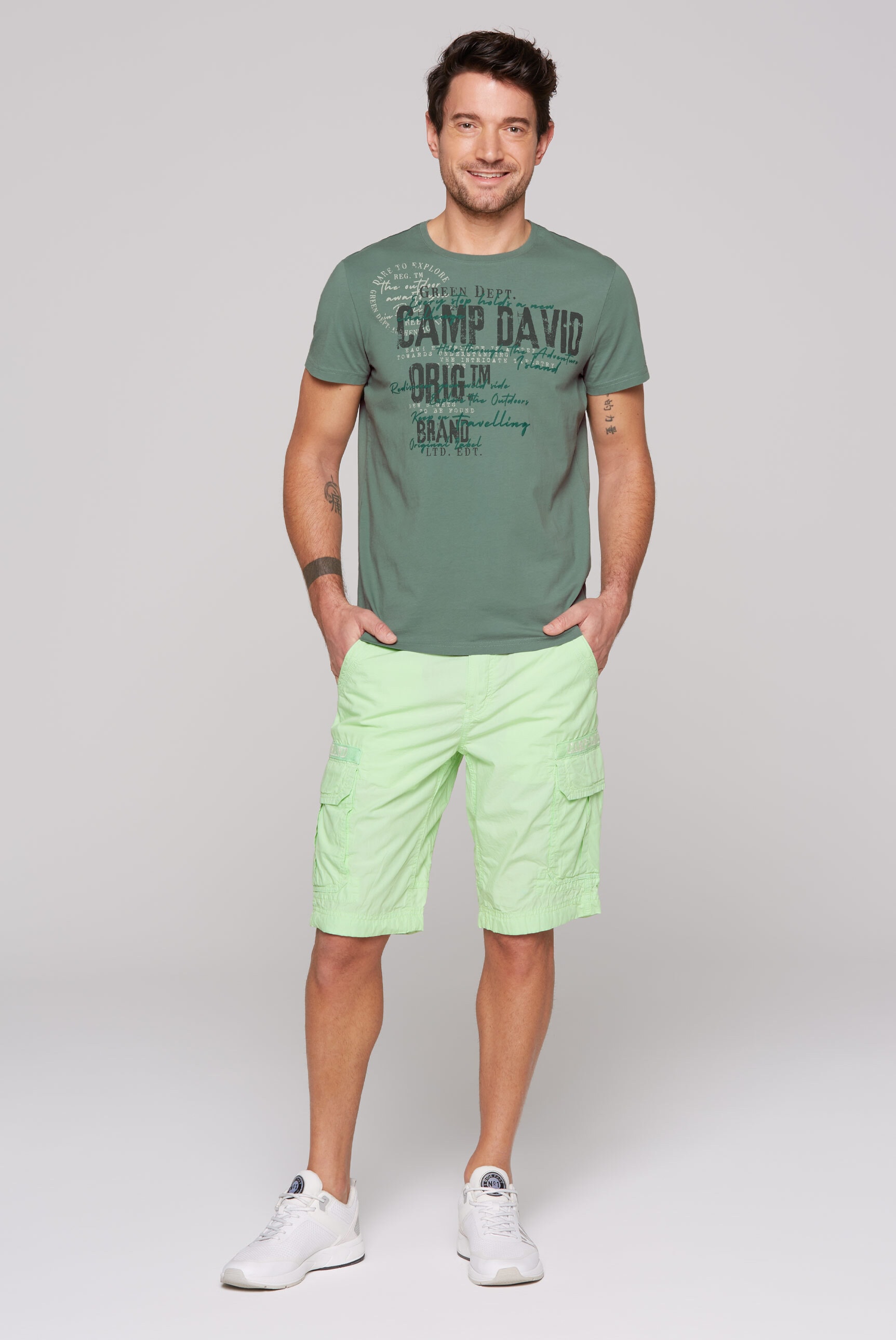 CAMP DAVID Rundhalsshirt, aus Baumwolle